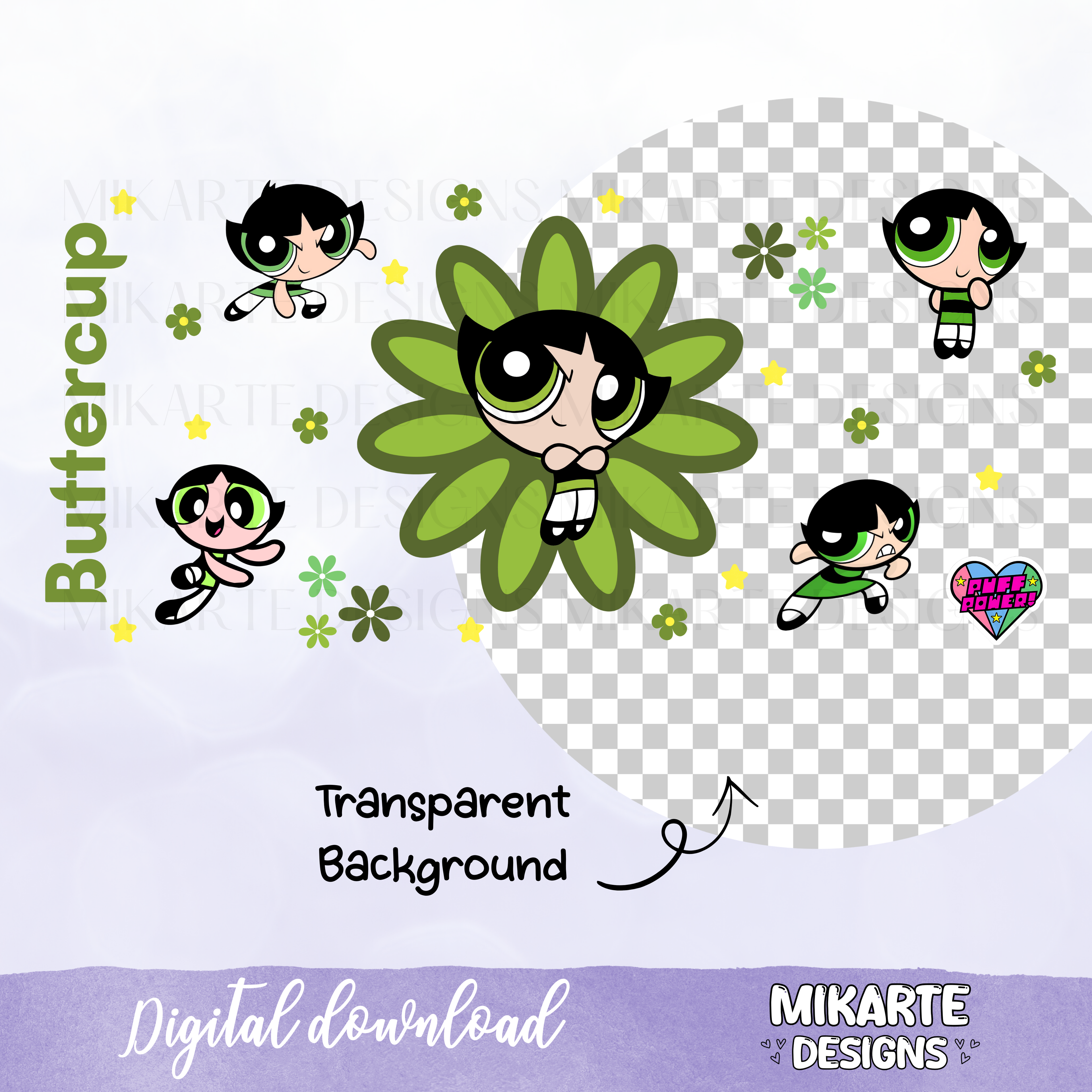 Green Super Power Girl | 16oz Glass Can PNG Digital Design