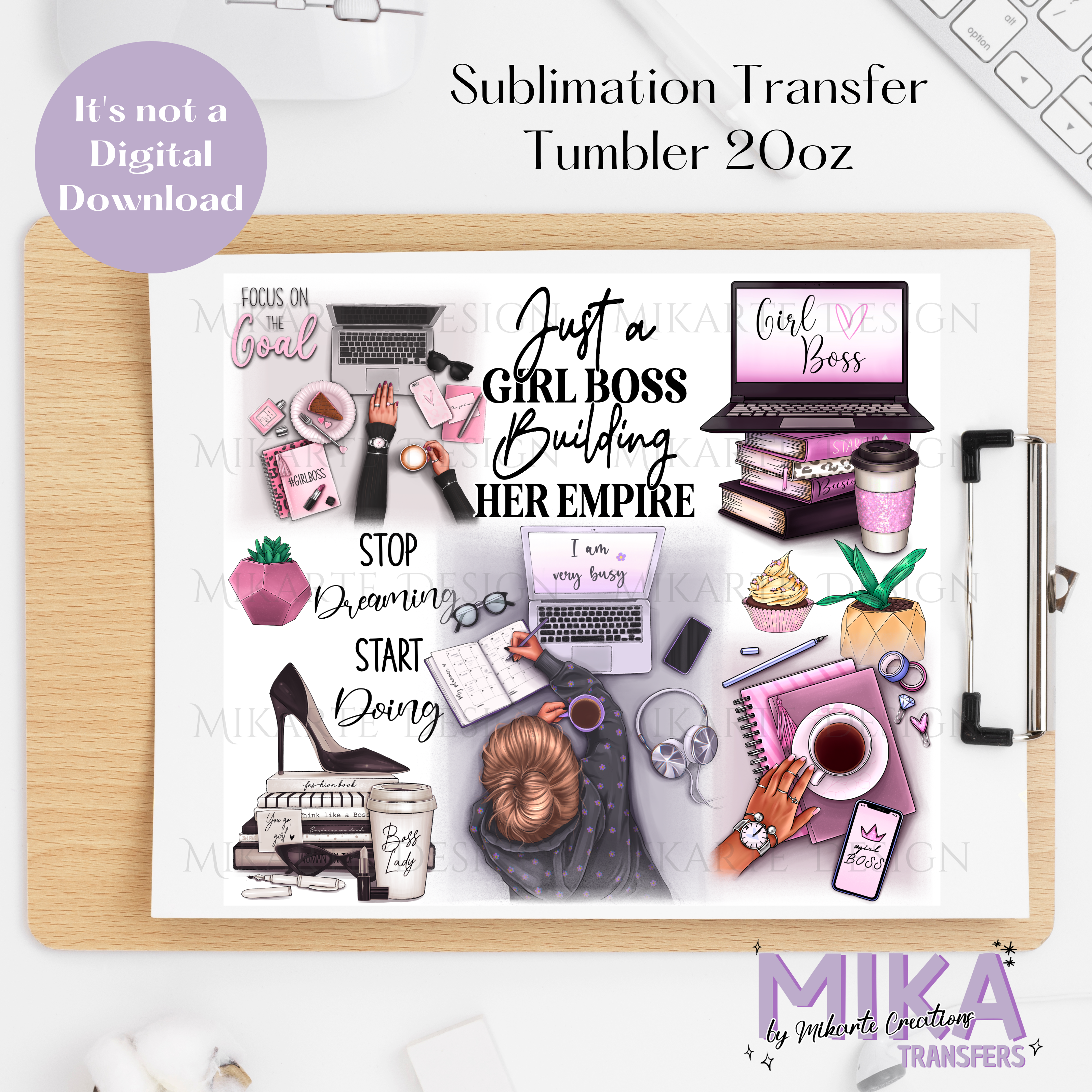 Just a Girl Boss | Tumbler Sublimation Transfer