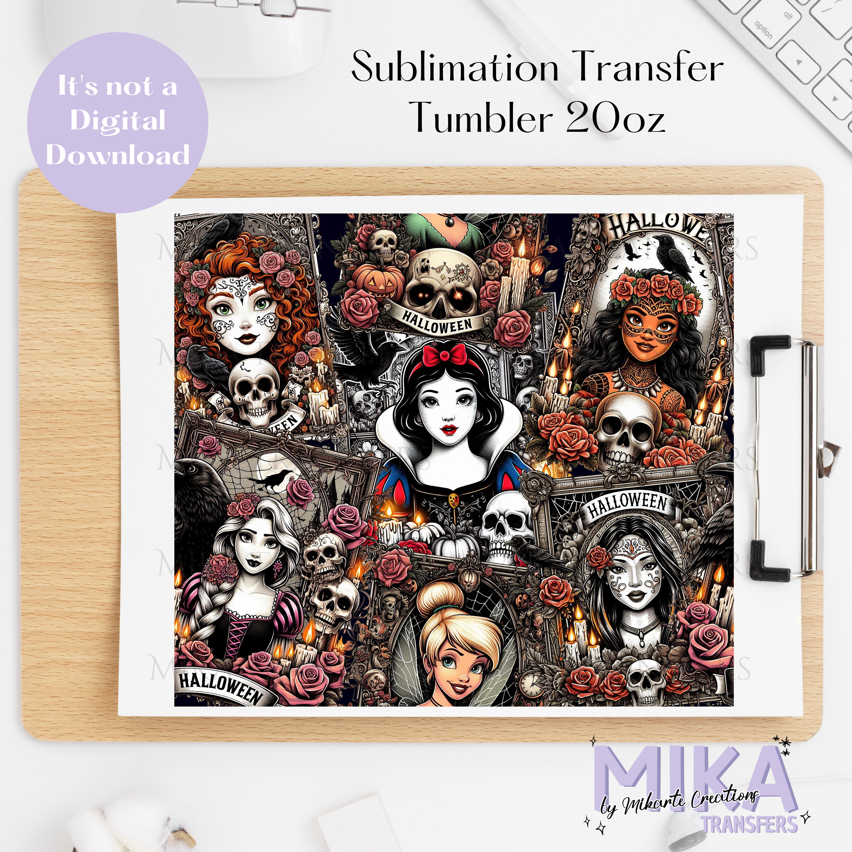 Princess Halloween - Tumbler Sublimation Transfer