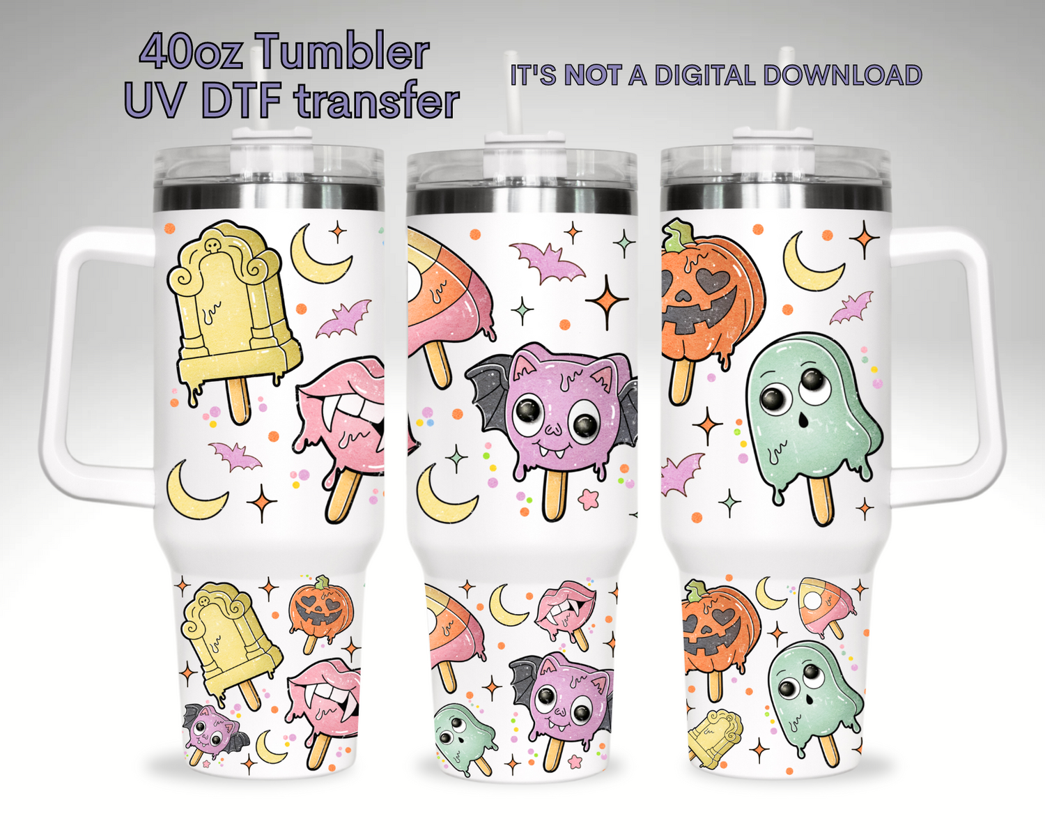 Pastel Halloween Popsicle | UV DTF 40oz Tumber