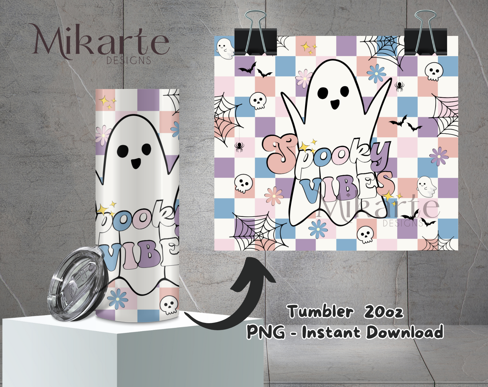 Cute Halloween Spooky Vibes | Tumbler PNG Digital Design
