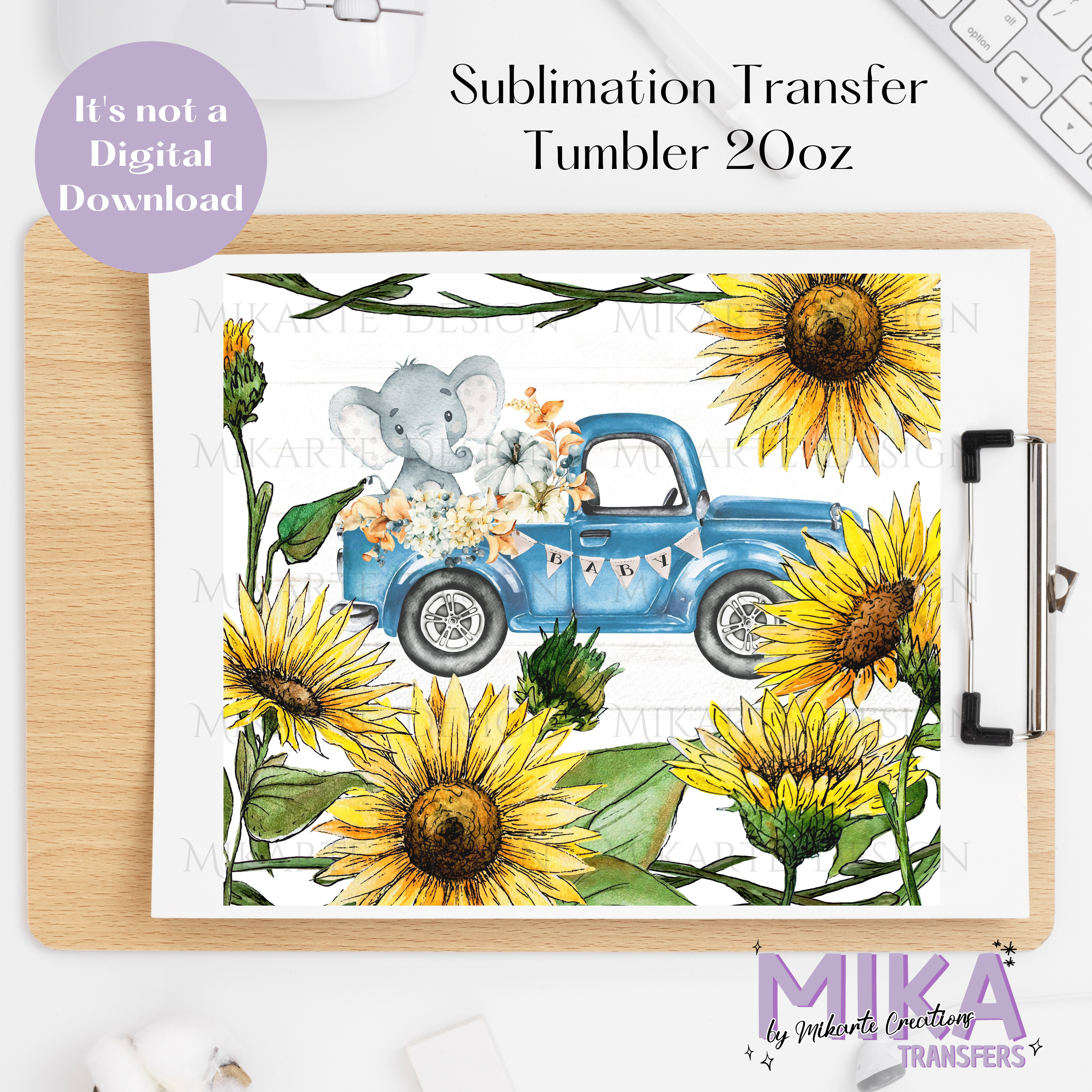 Baby Elephant | Tumbler Sublimation Transfers