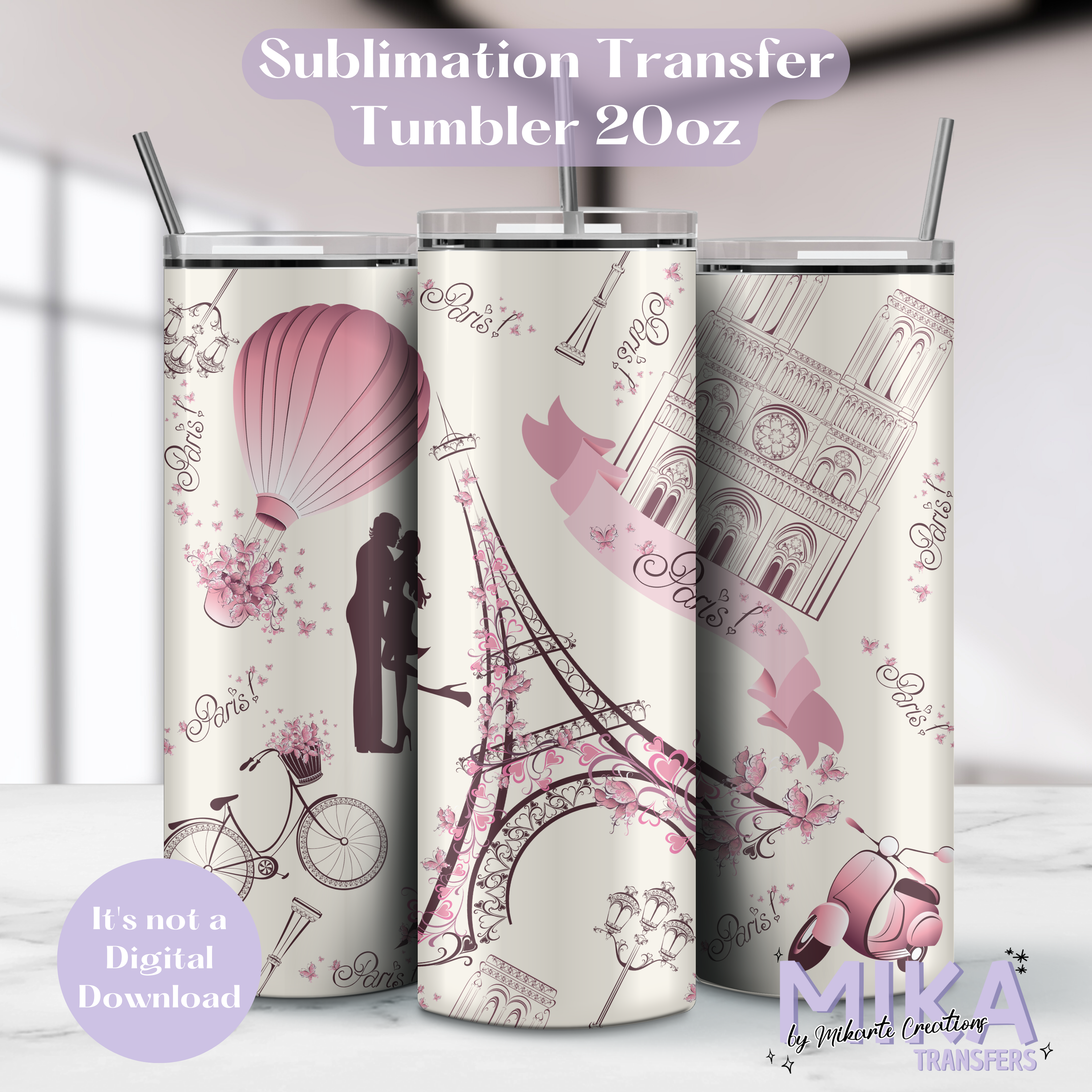 Paris - Tumbler Sublimation Transfer