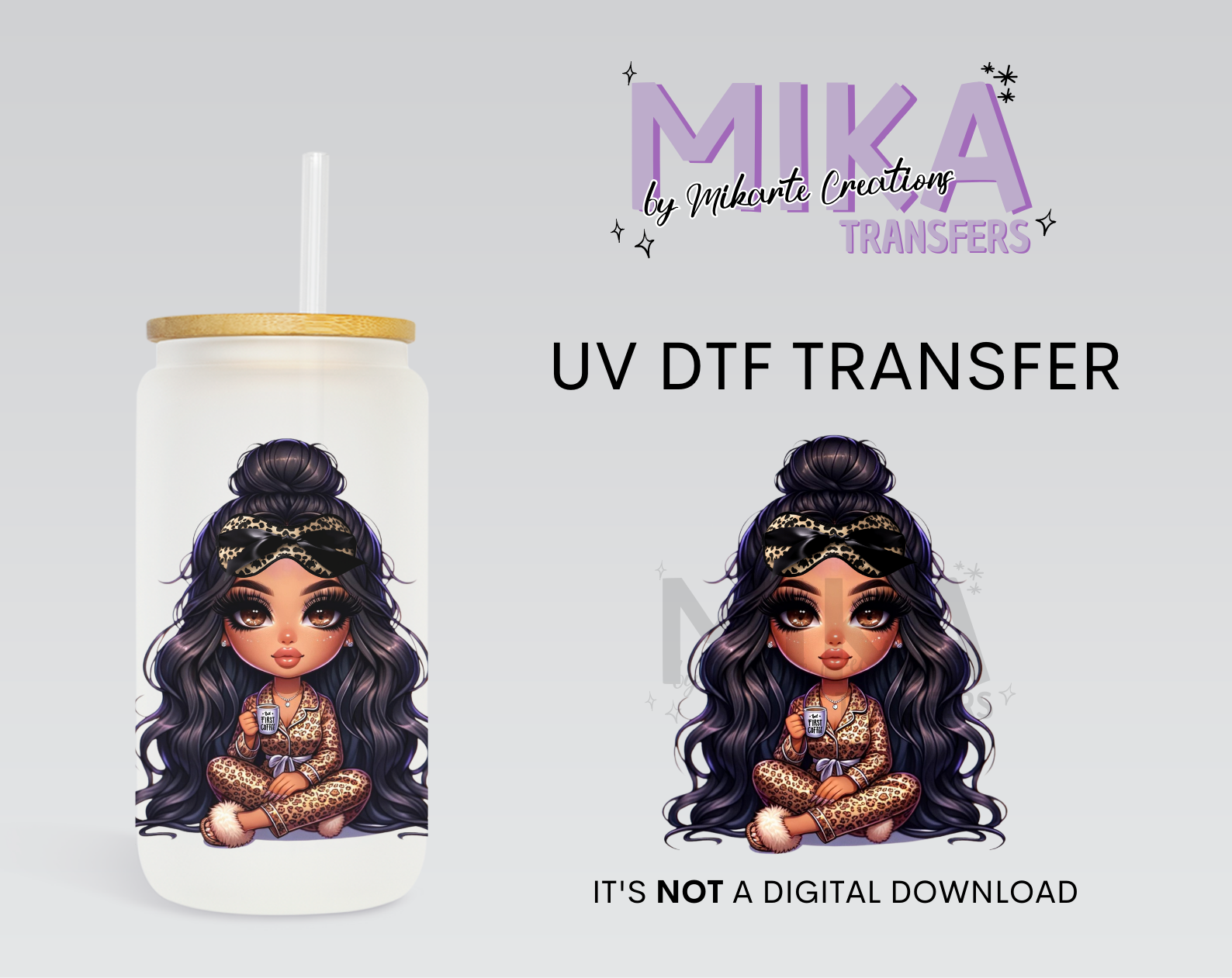 Animal print Chibi Dolls Morning | UV DTF Decal