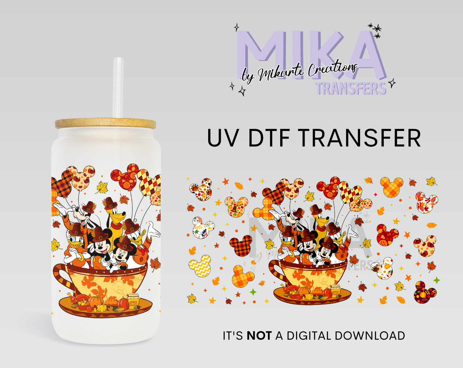 Fall Mouse in cup | UV DTF Wrap