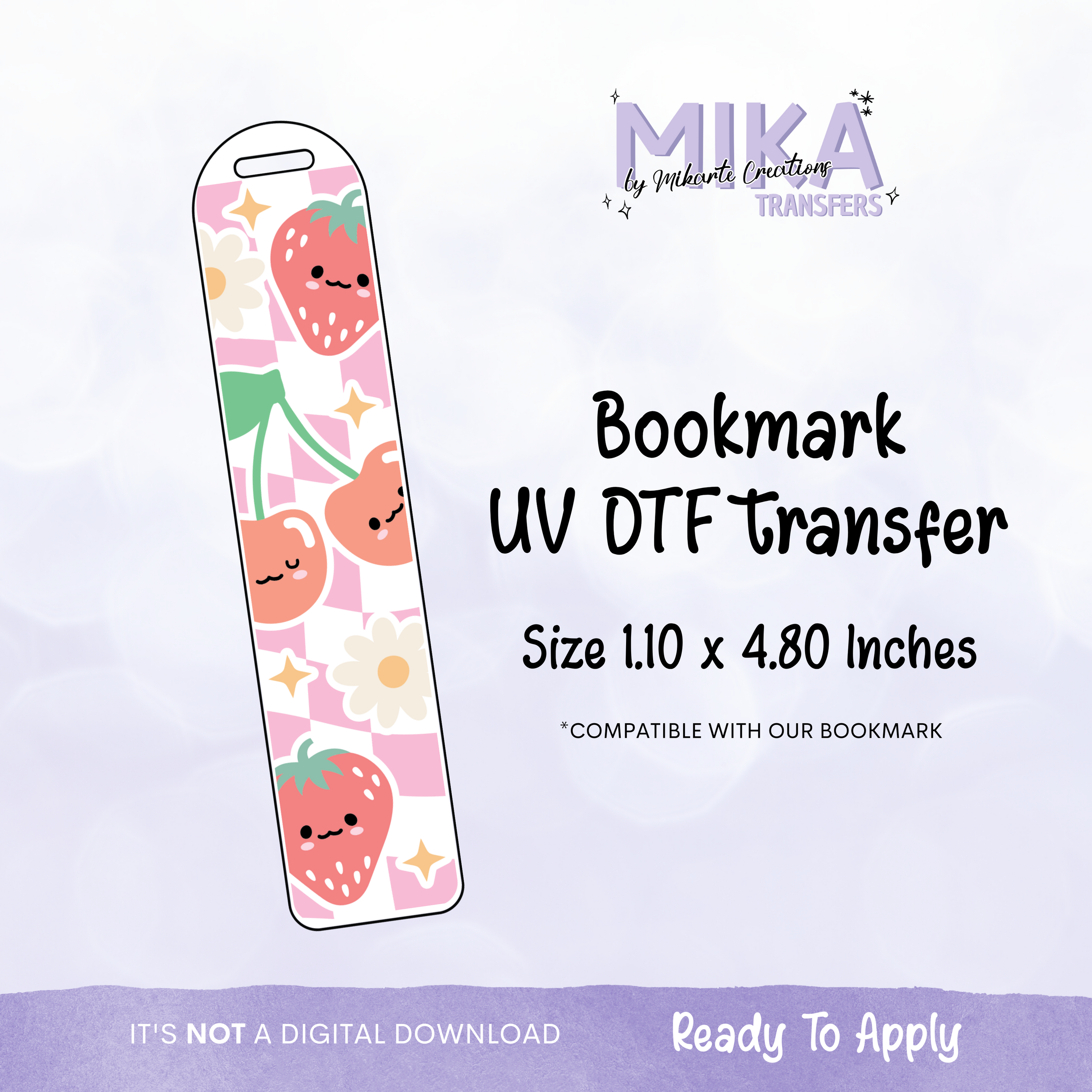 Frutas Kawaii | Marcapáginas UV DTF