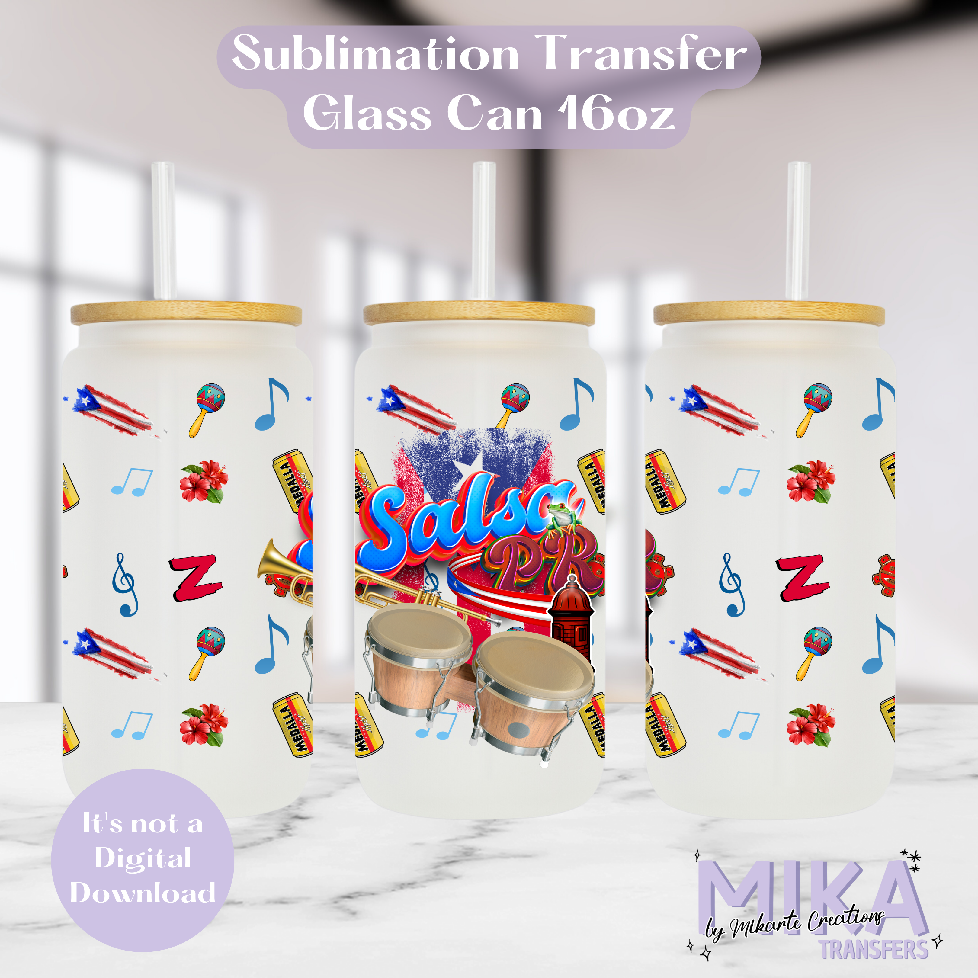 Salsa PR - Glass Can Sublimation Transfer