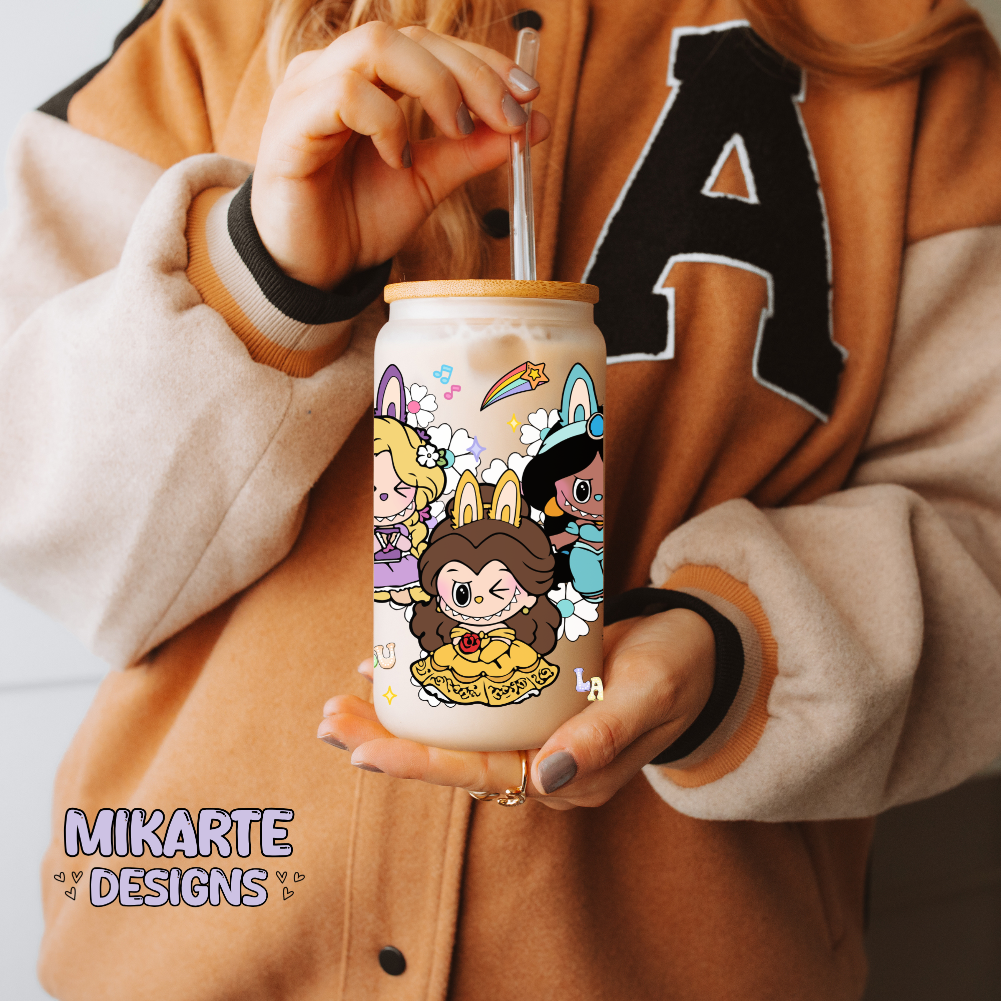 Princesses Dolls | 16oz Glass Can PNG Digital Design