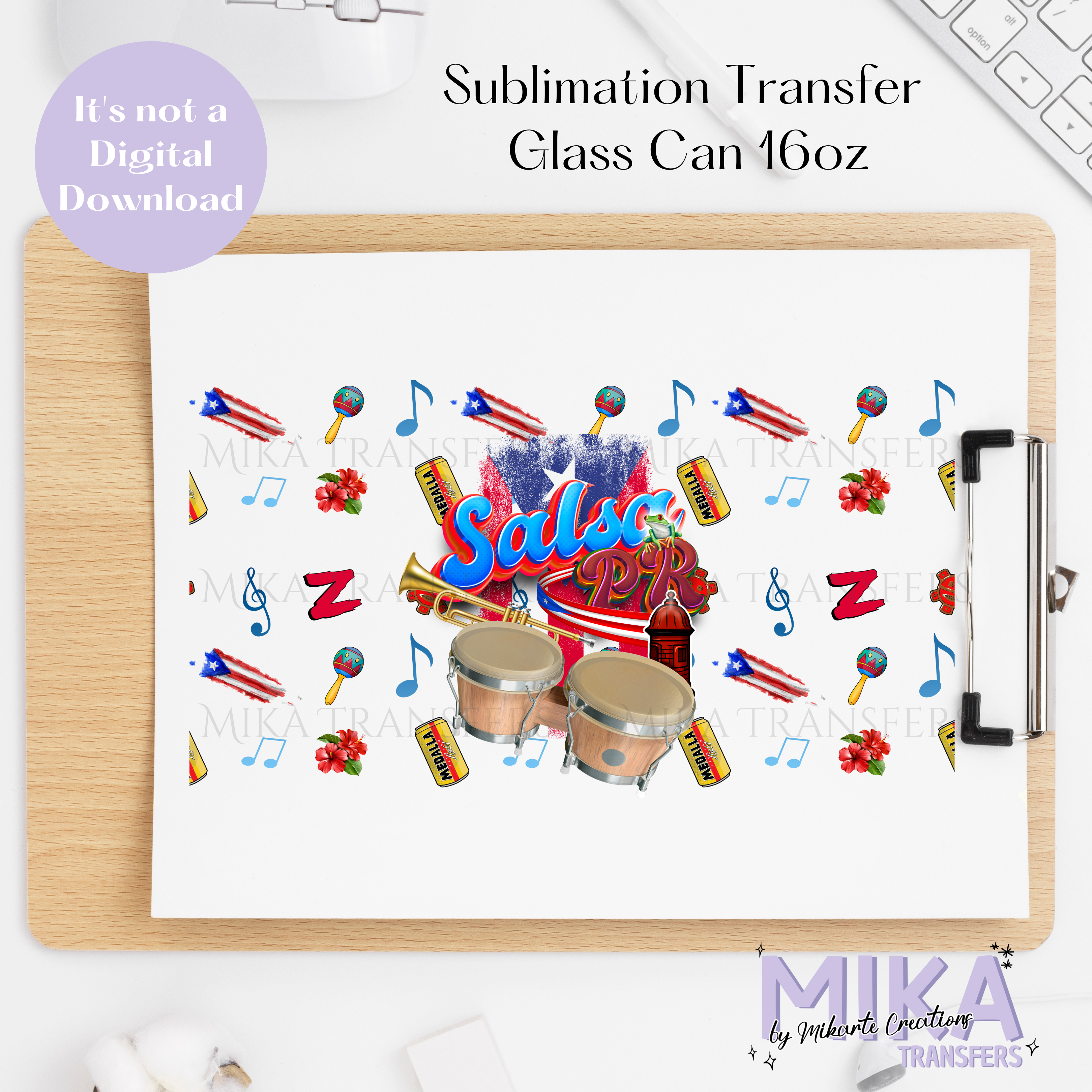 Salsa PR - Glass Can Sublimation Transfer