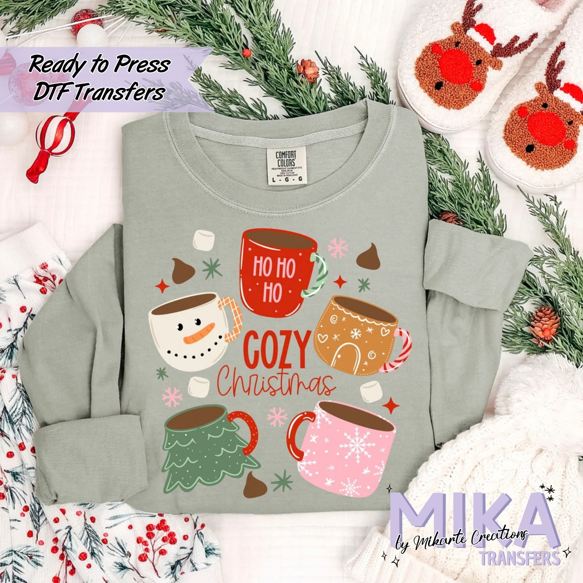 Cozy Christmas Mugs | DTF transfers