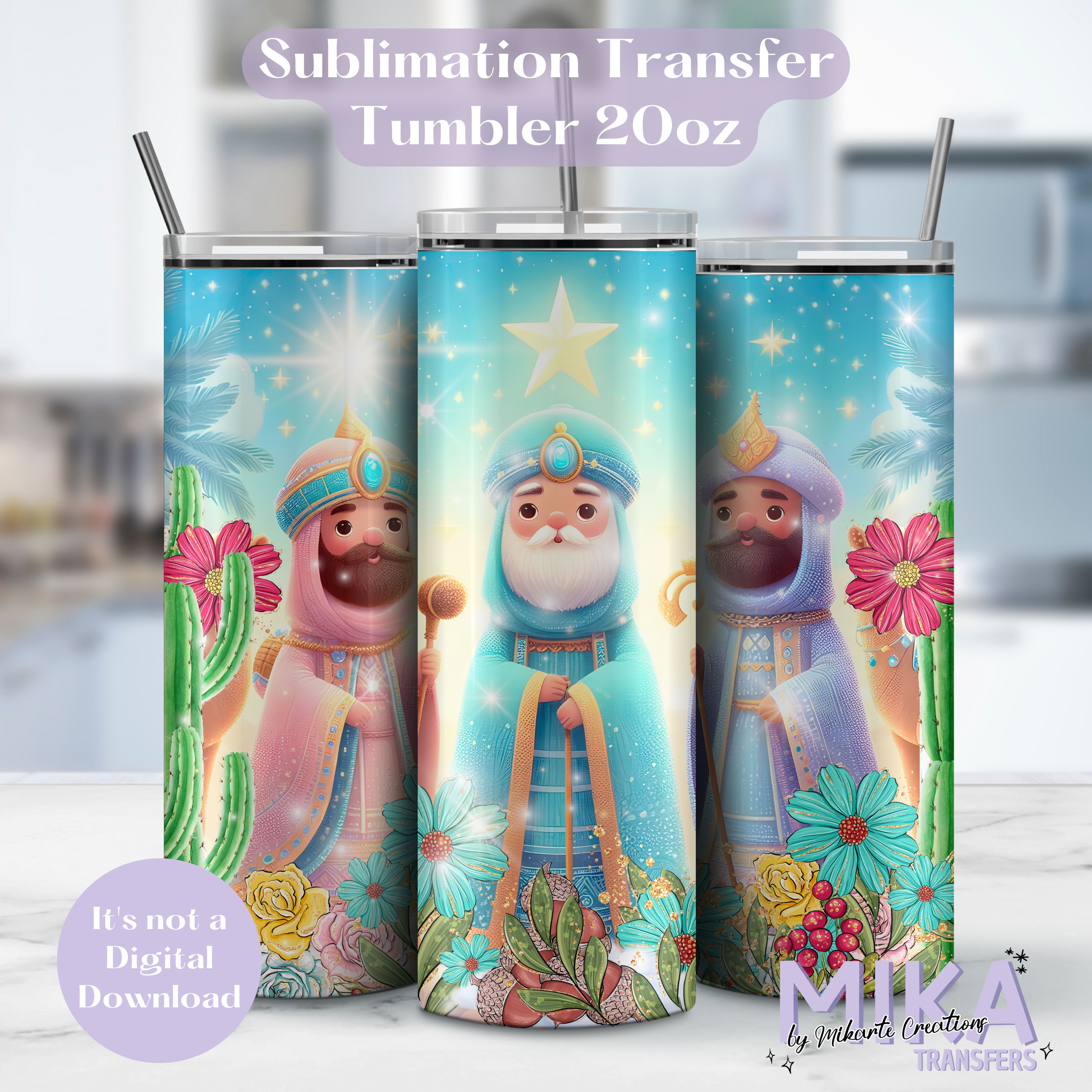 Los 3 Reyes Magos | Tumbler Sublimation Transfer