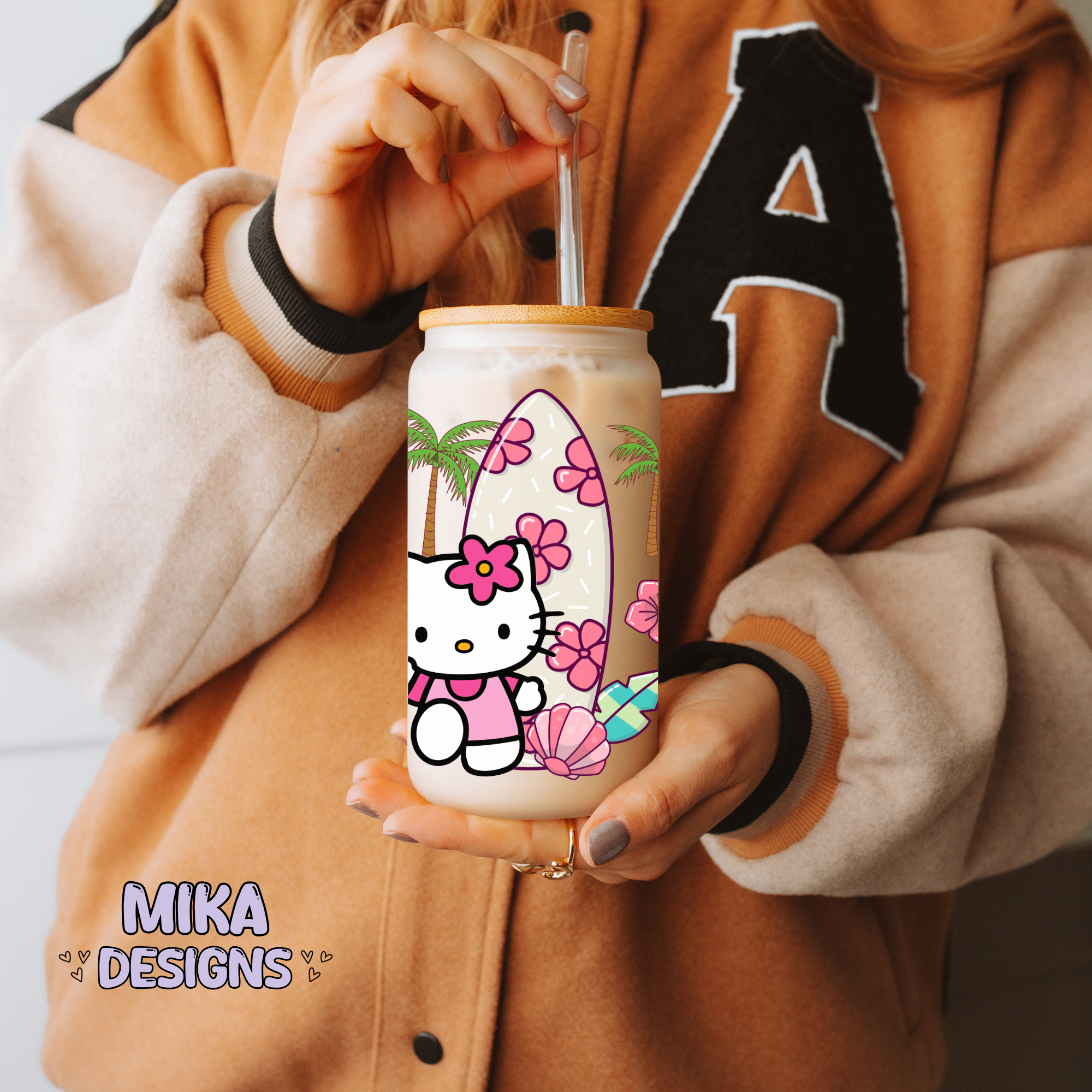 Kat Summer | 16oz Glass Can PNG Digital Design