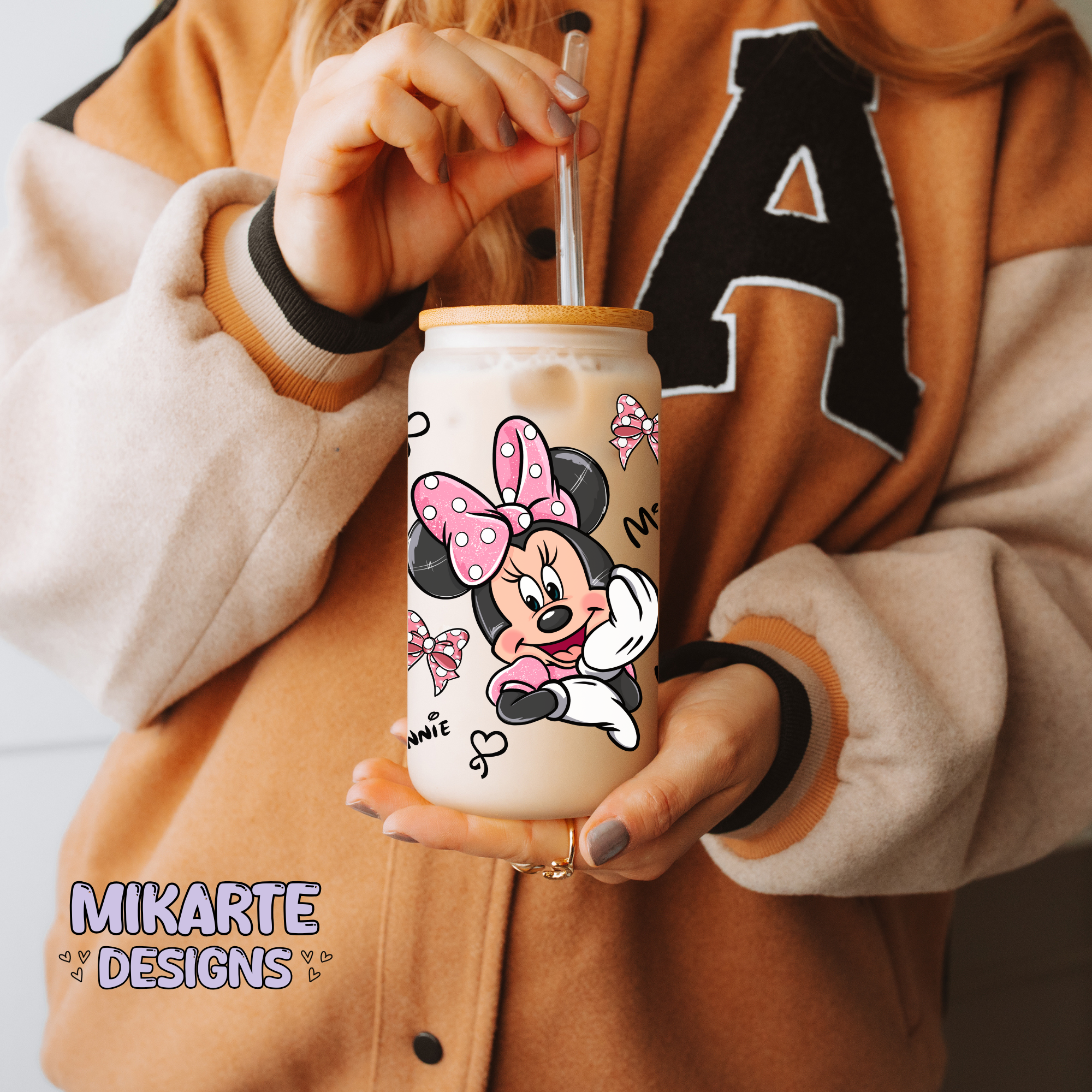 Niña Ratón | Diseño Digital PNG de Vaso de Vidrio de 16oz
