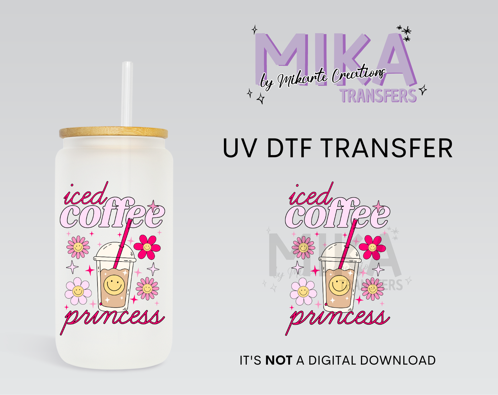 Iced Coffee Princess | UV DTF Decal