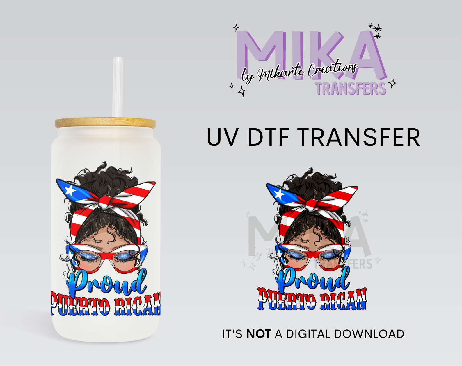 Proud Puerto Rican UV DTF Decal
