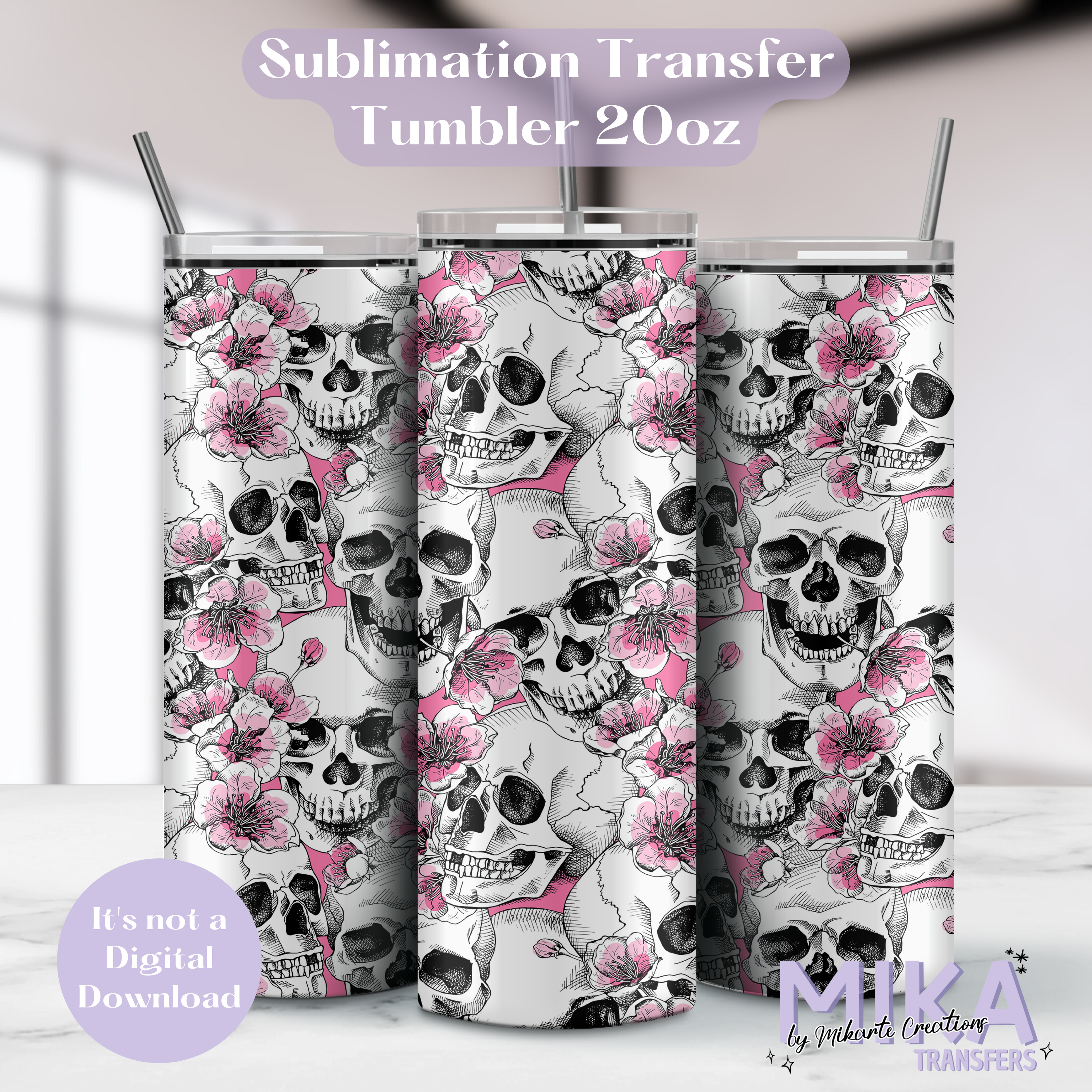 Skull - Tumbler Sublimation Transfer
