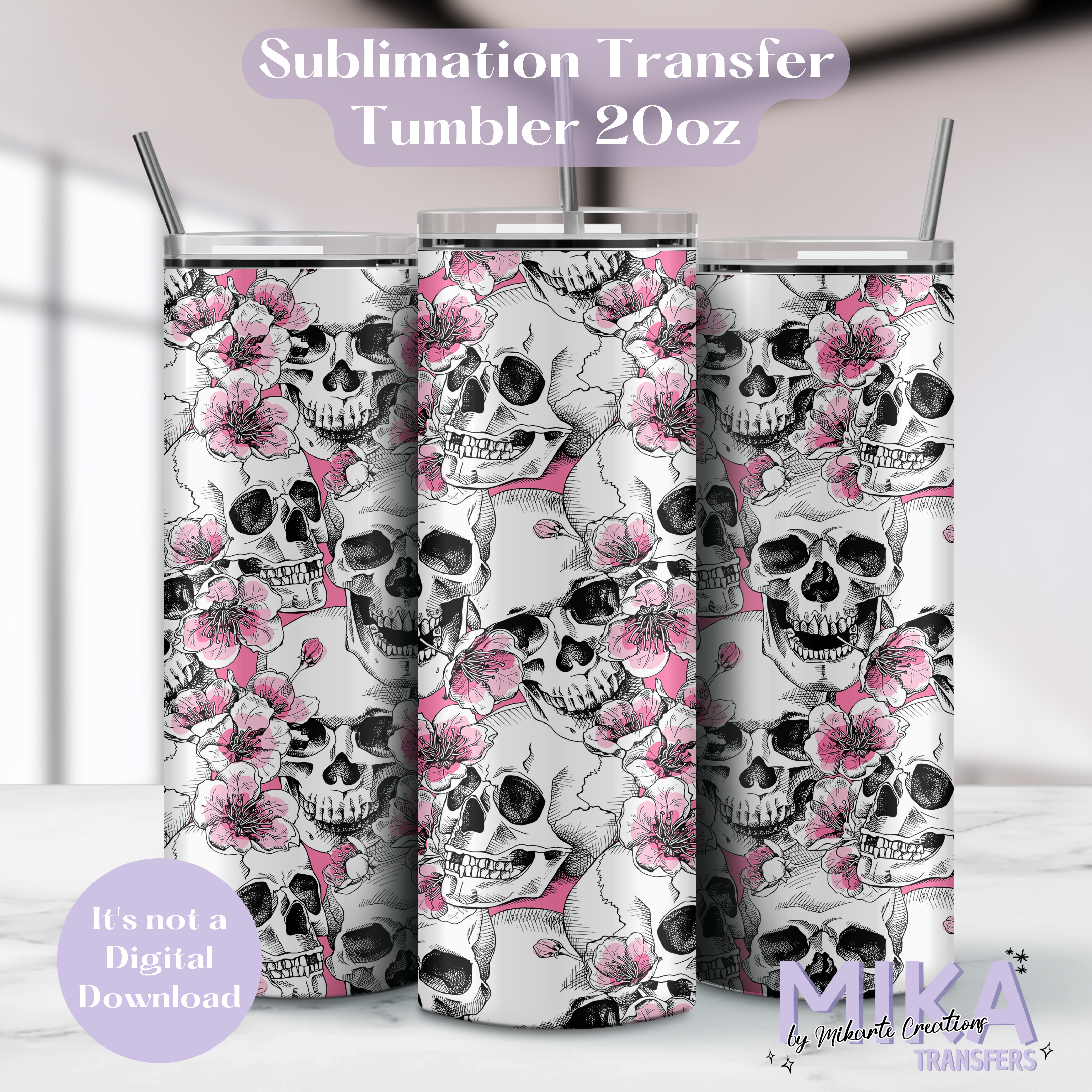 Skull - Tumbler Sublimation Transfer