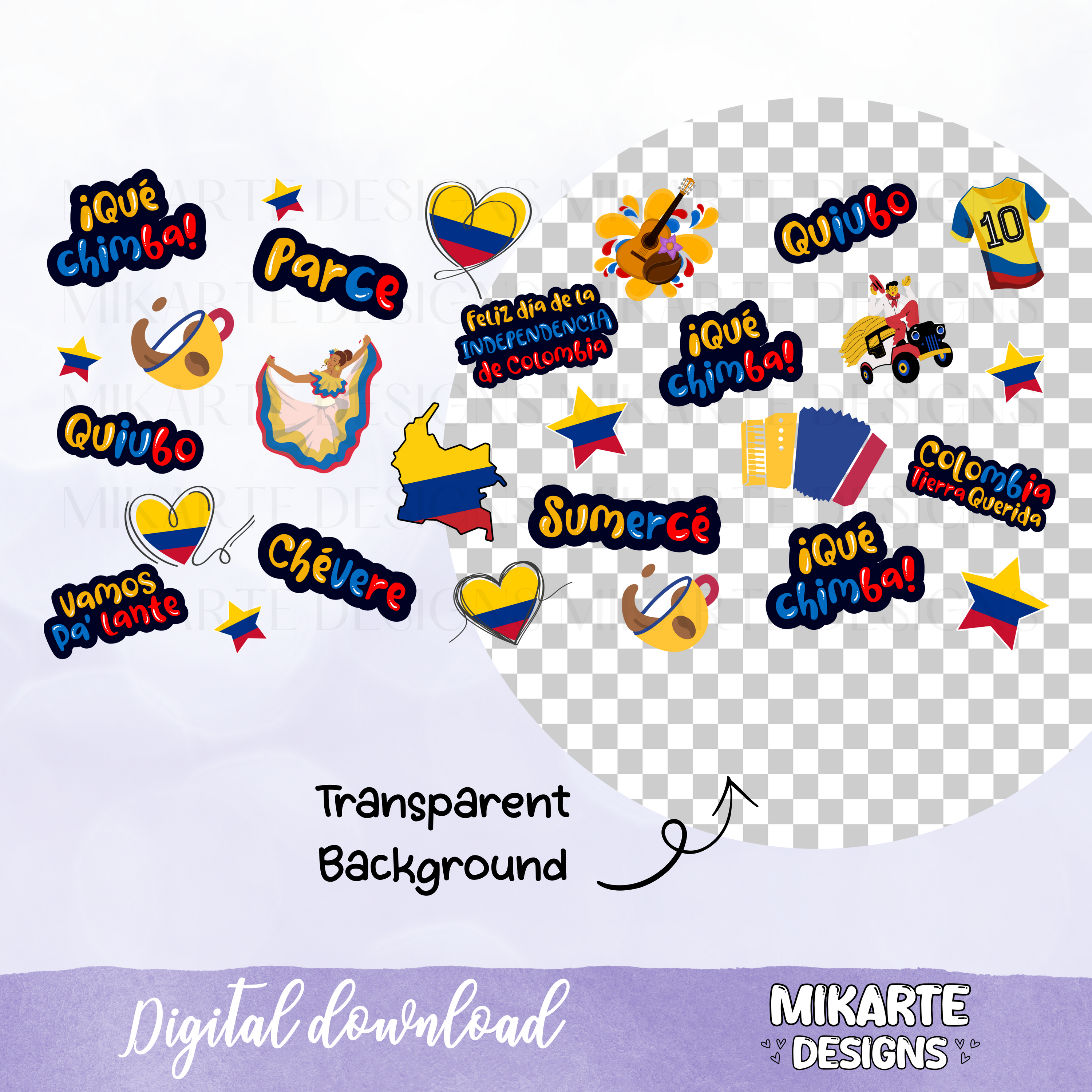 Colombia | Diseño Digital PNG de Vaso de Vidrio de 16oz