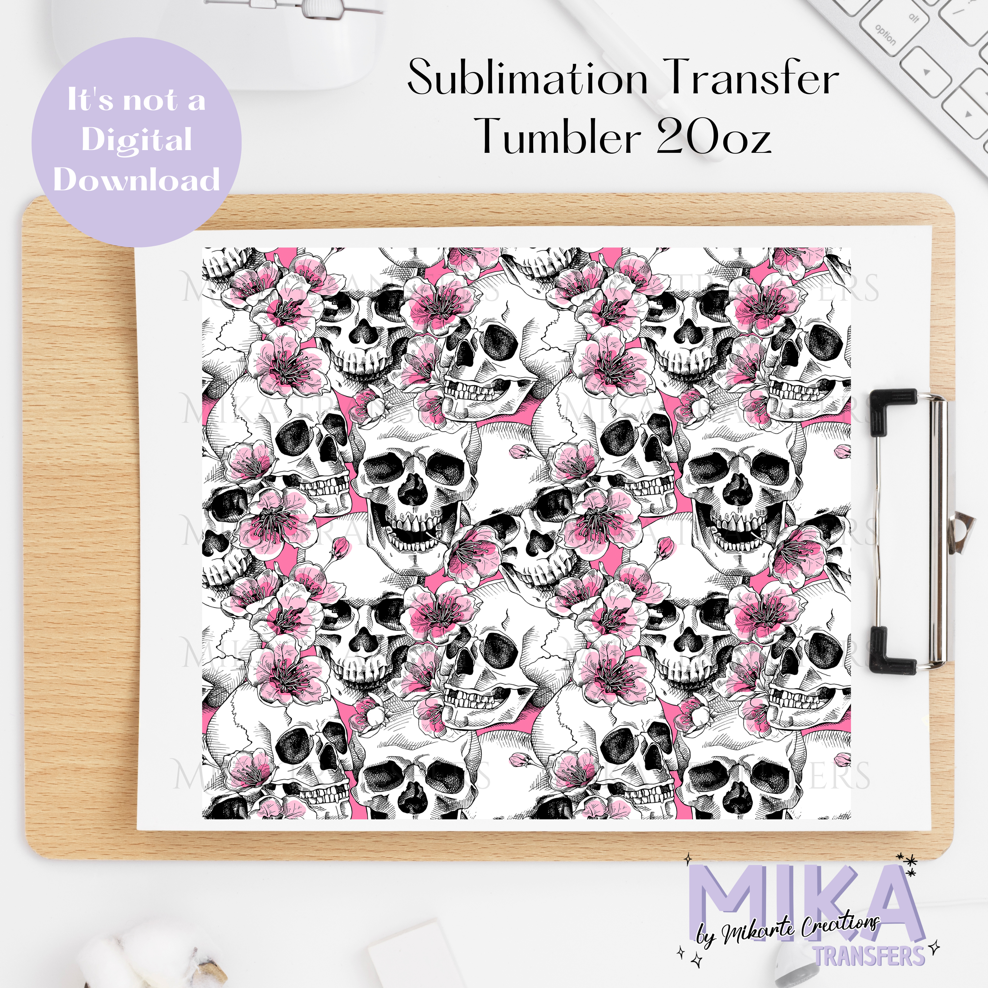 Skull - Tumbler Sublimation Transfer