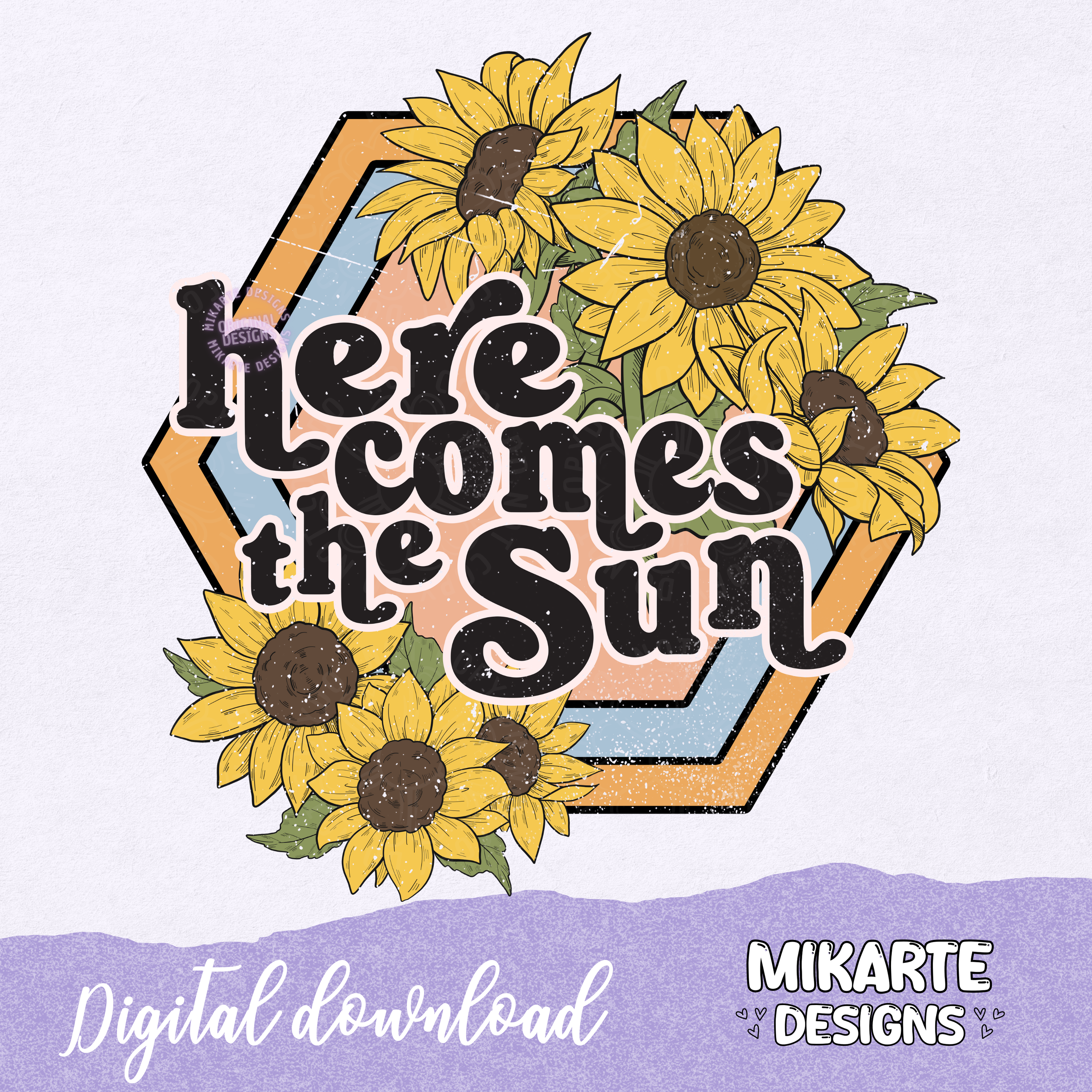 Aquí llega el sol | Diseño digital PNG