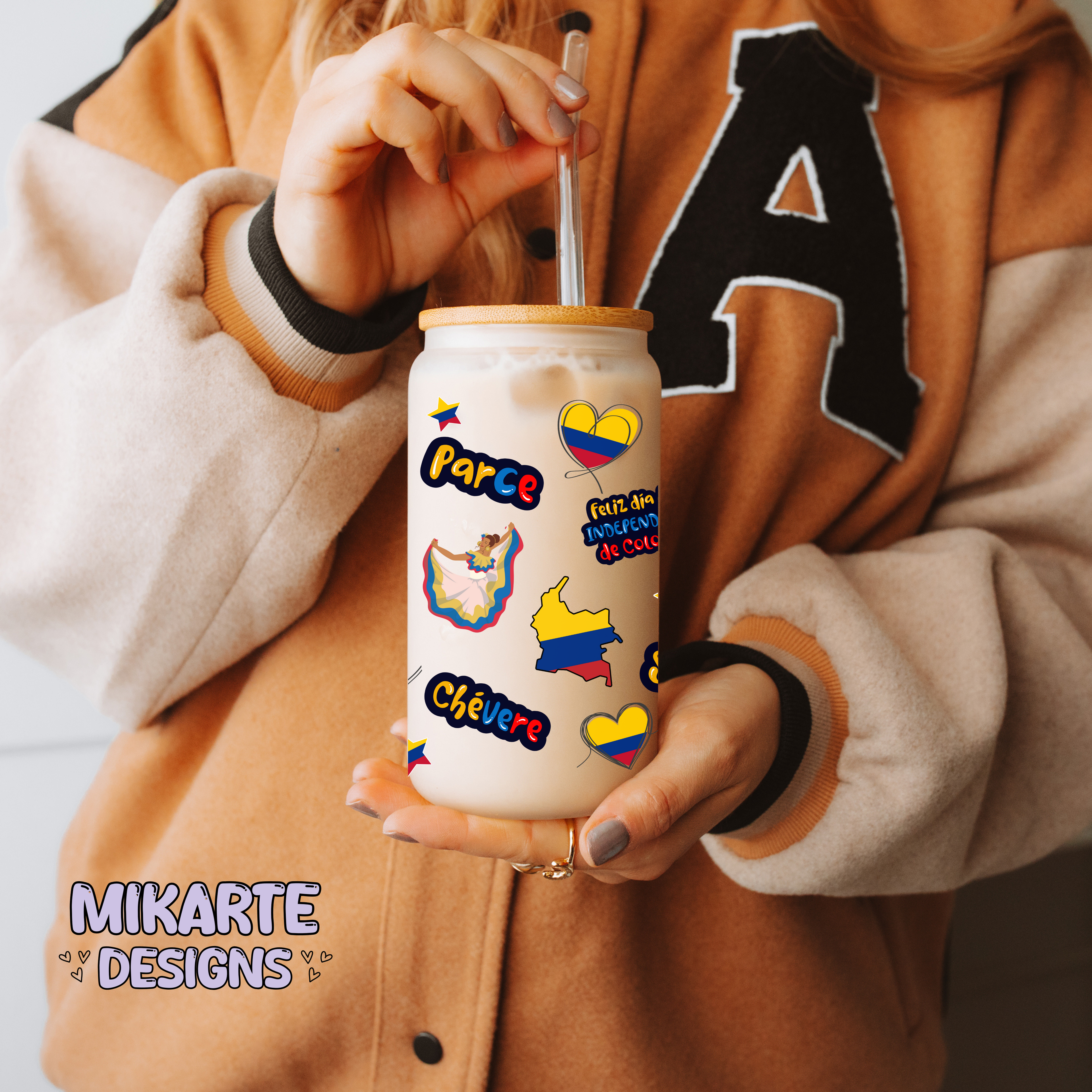 Colombia | 16oz Glass Can PNG Digital Design