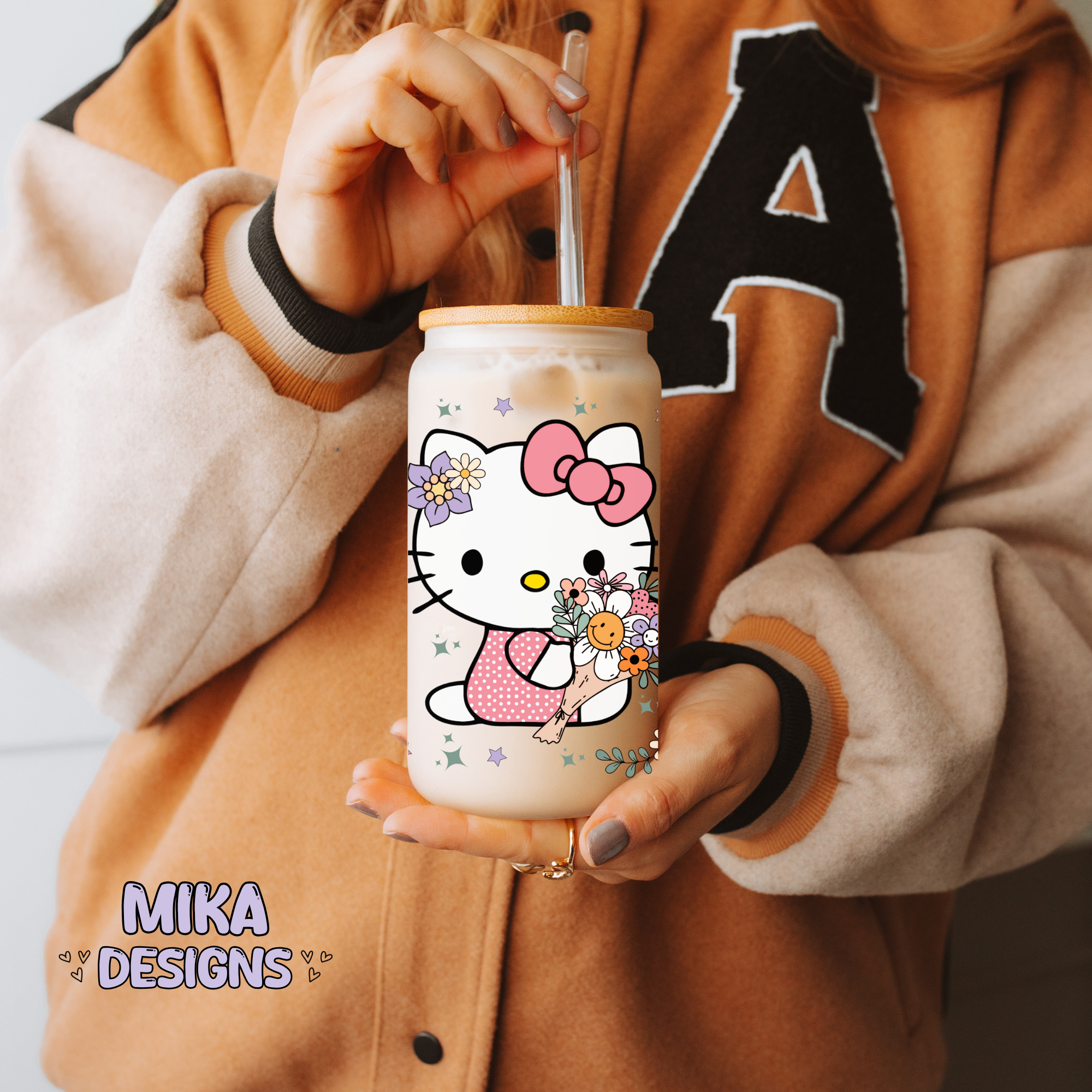 Kat Spring | 16oz Glass Can PNG Digital Design