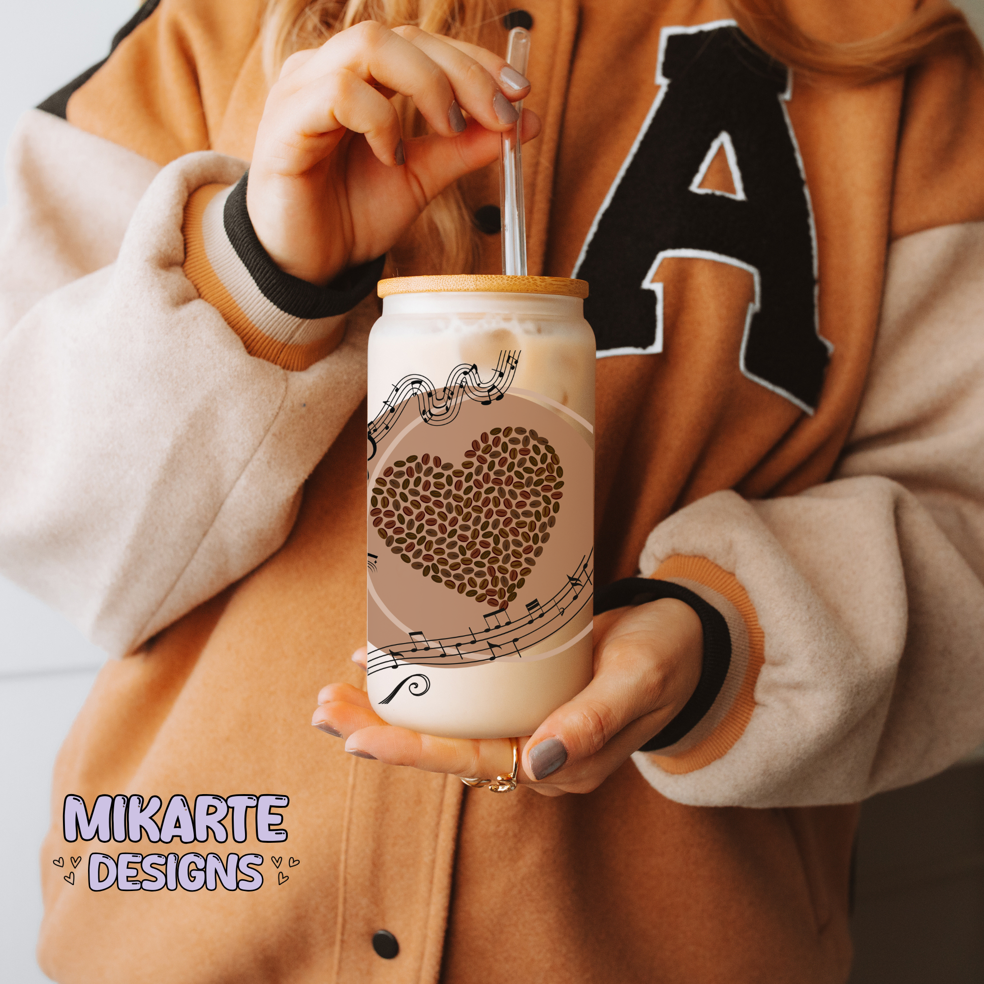 Quiero Café | Diseño Digital PNG de Vaso de Cristal de 16oz