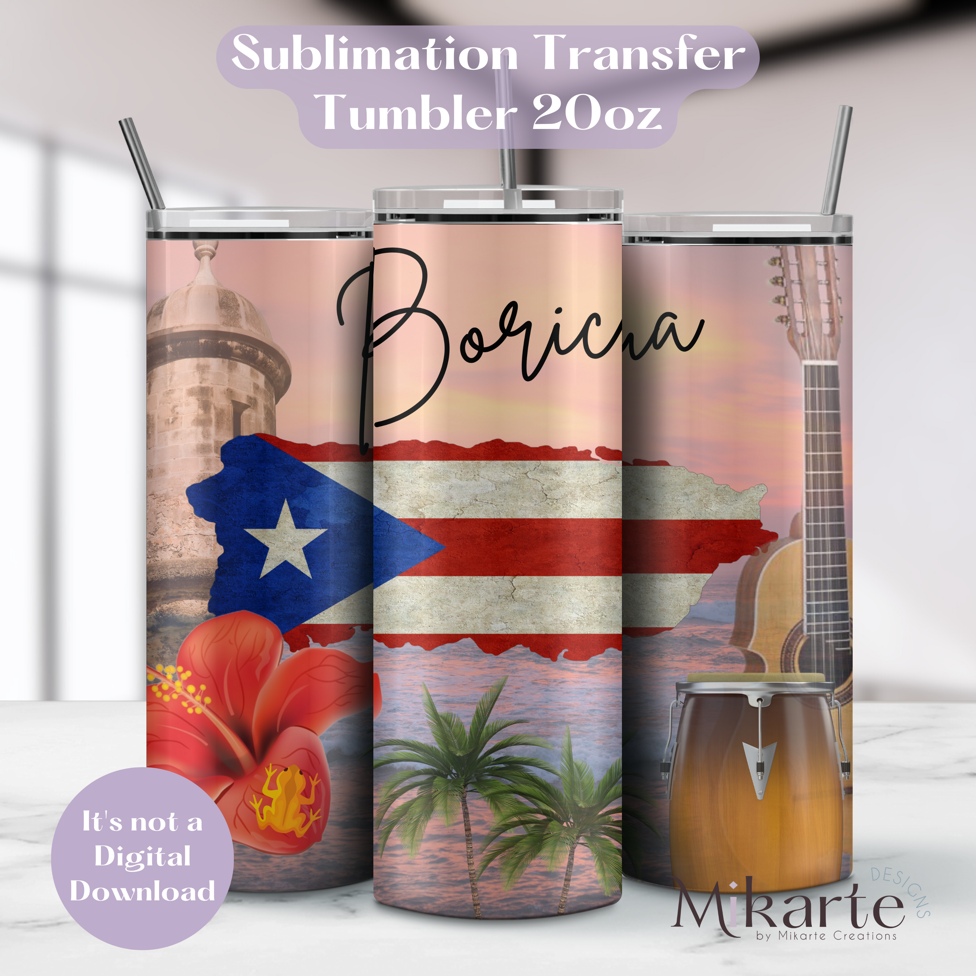Boricua - Tumbler Sublimation Transfer
