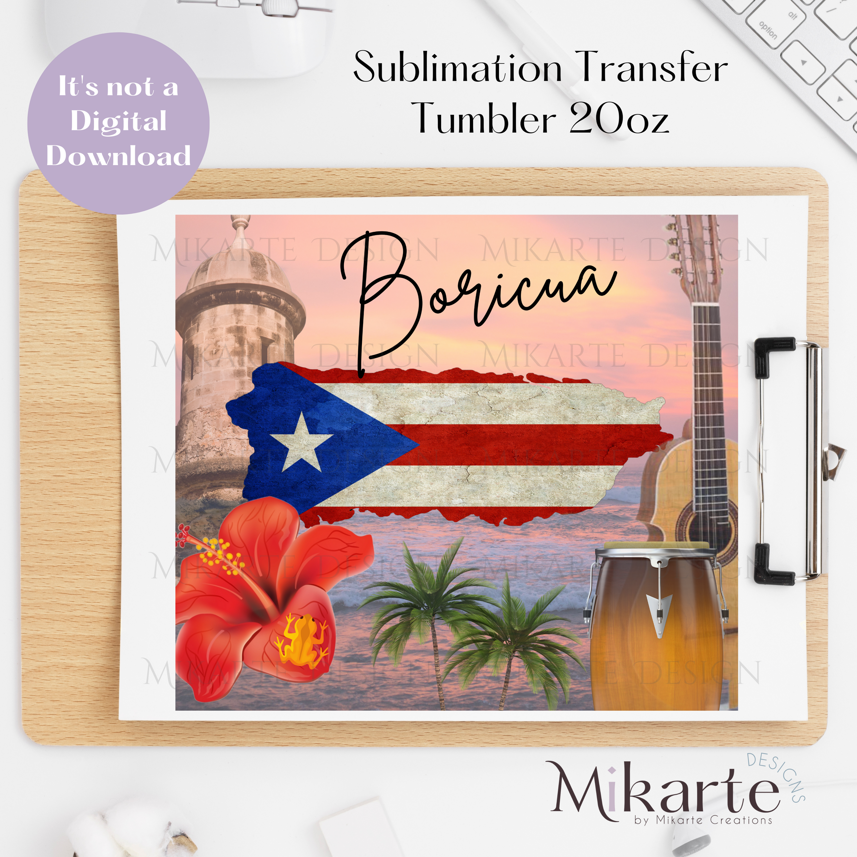Boricua - Tumbler Sublimation Transfer
