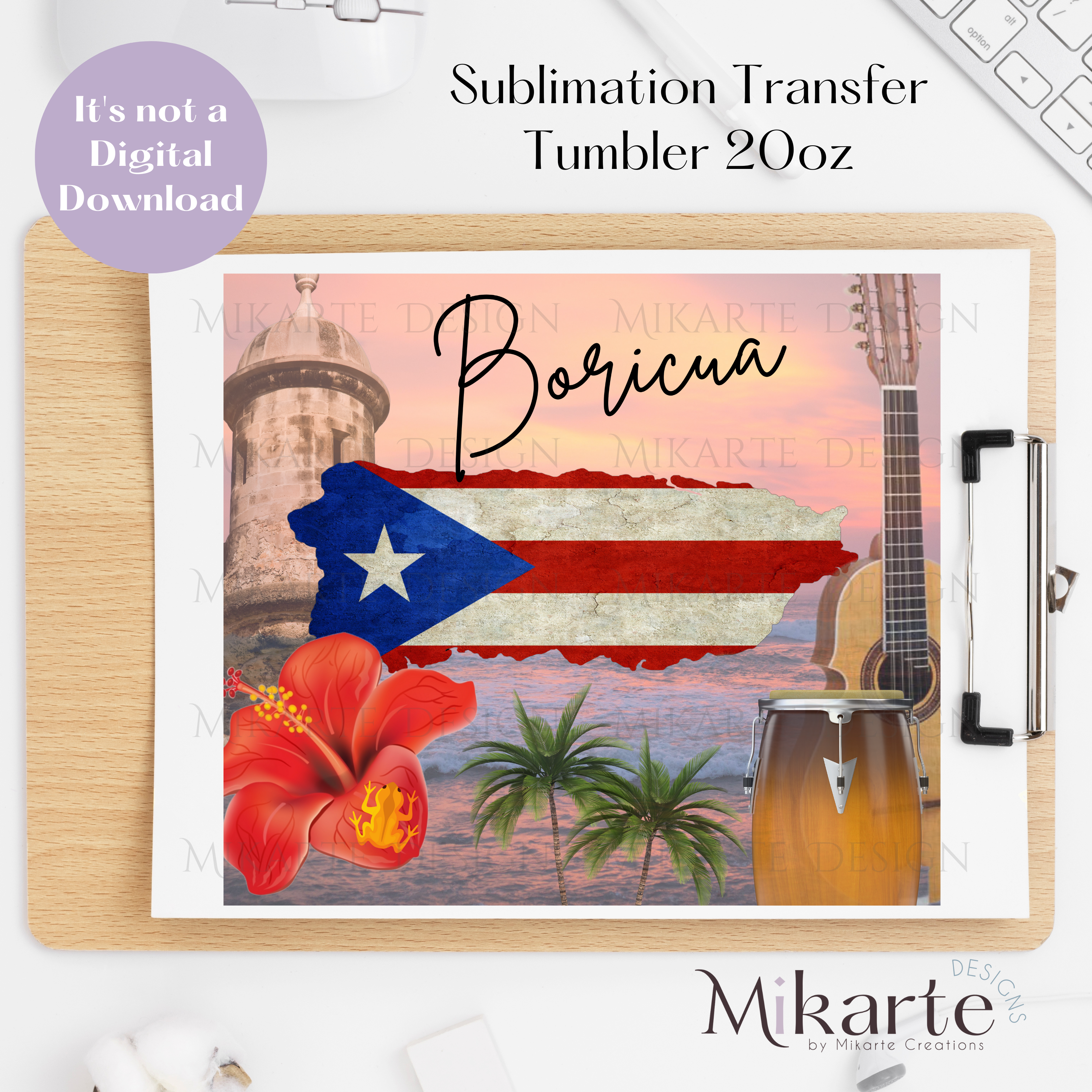 Boricua - Tumbler Sublimation Transfer