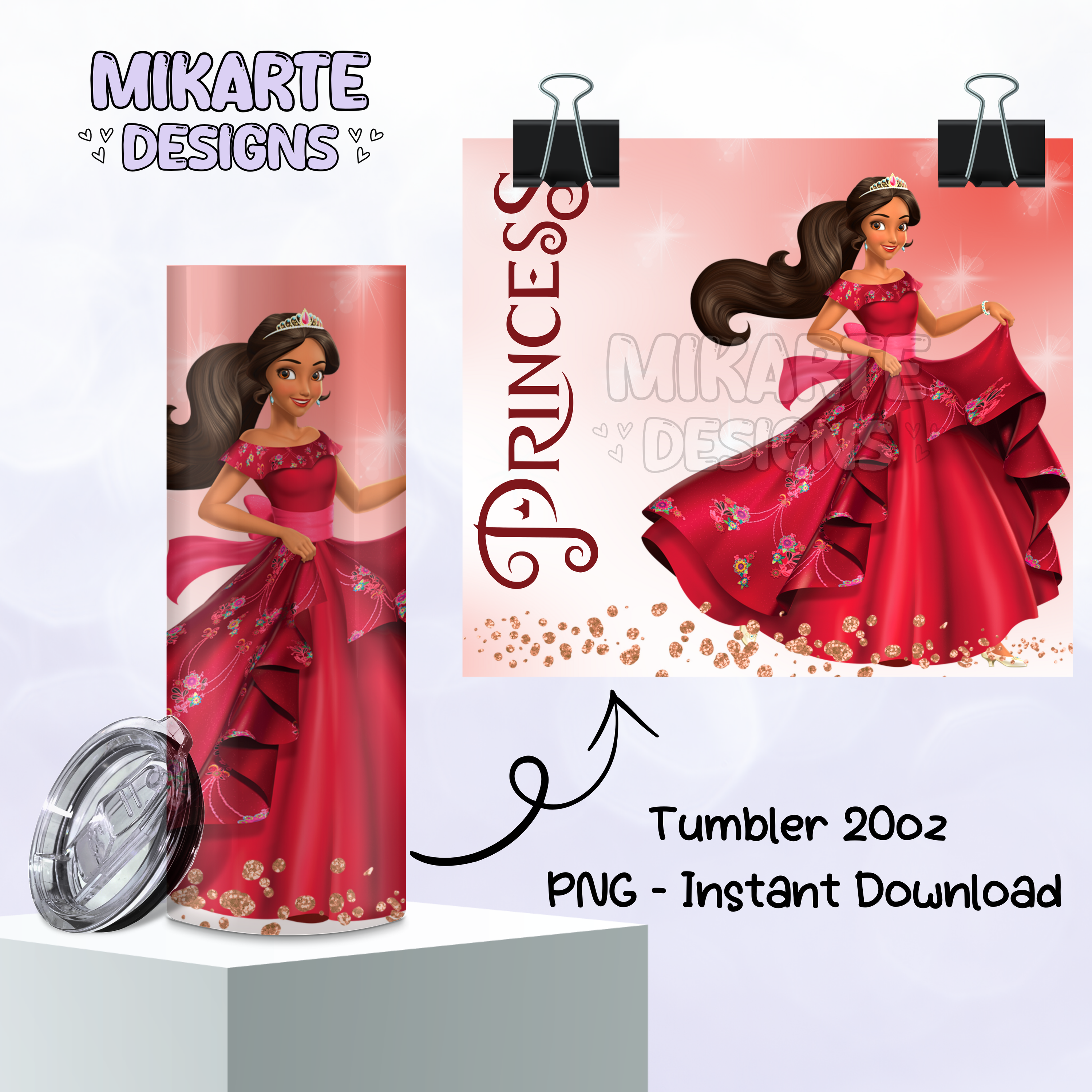 Princesa | Vaso PNG Diseño Digital