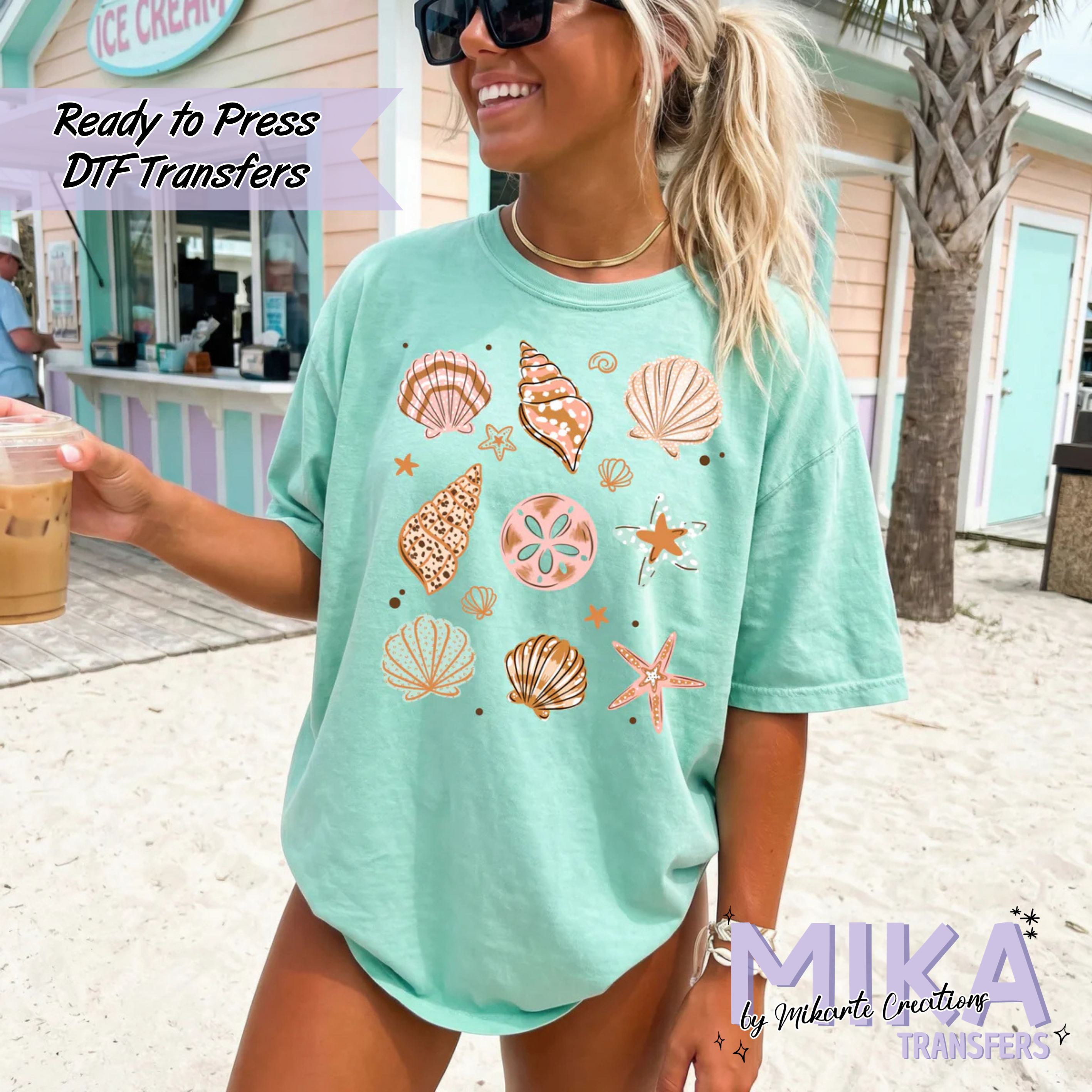 Sea Shell Grid | DTF transfers