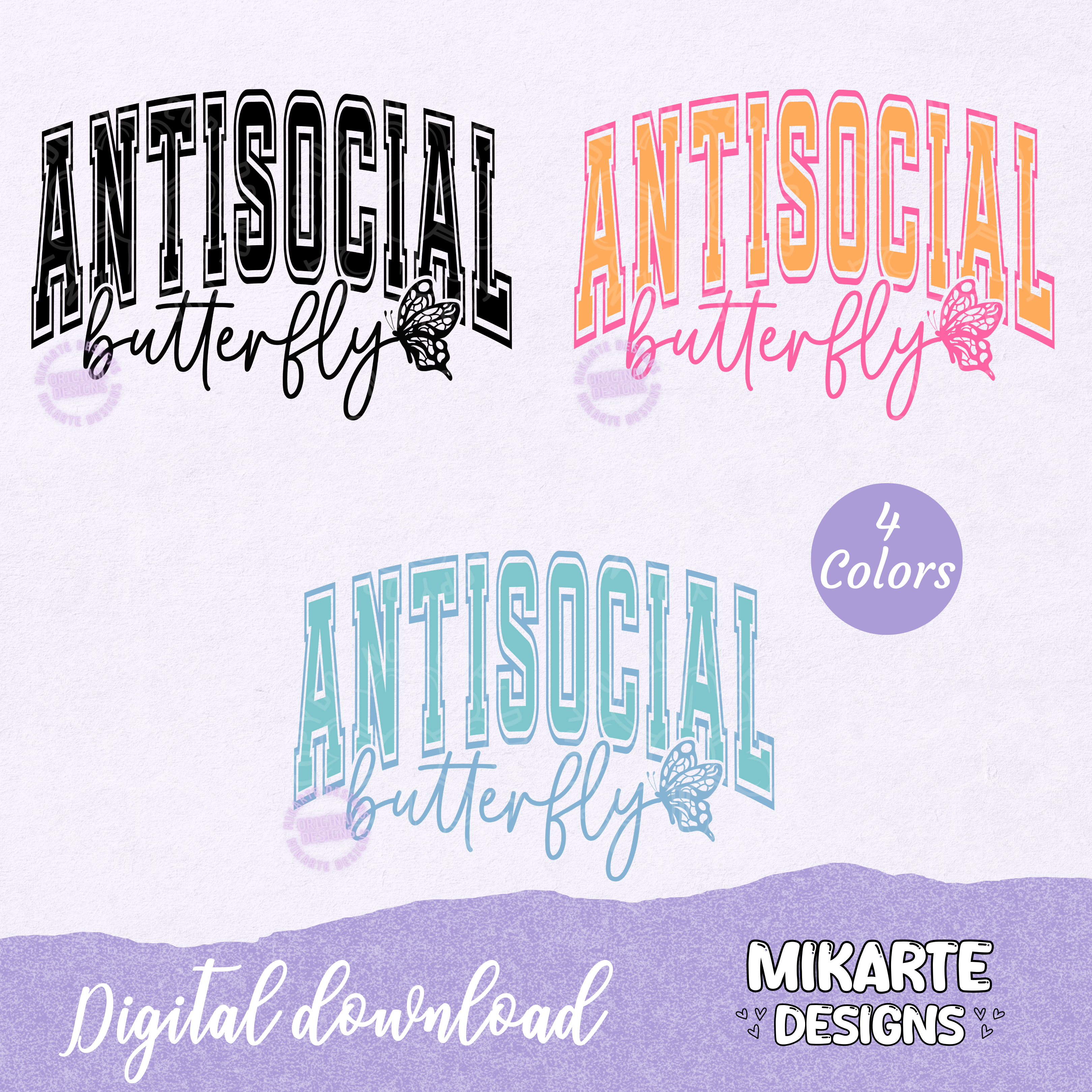 Antisocial Butterfly | PNG Digital Design