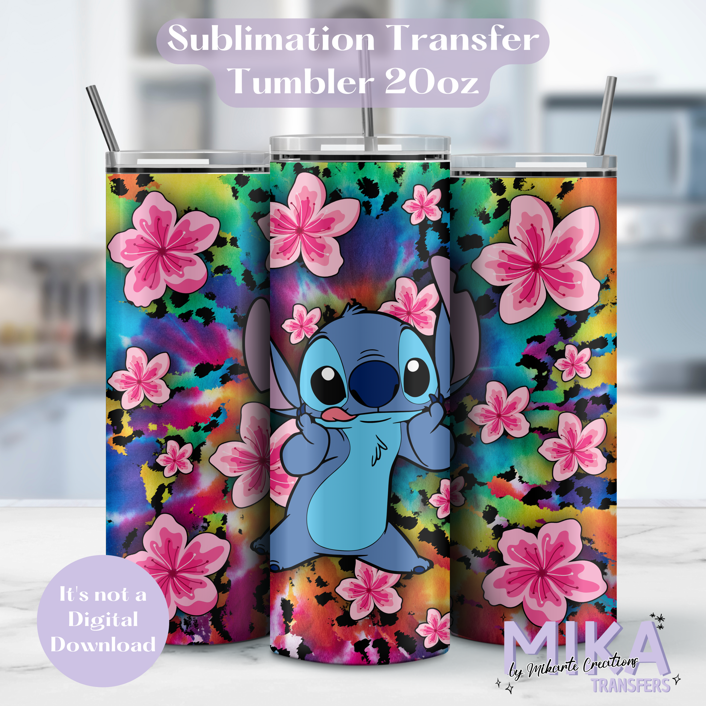 Alien & Flowers | Tumbler Sublimation Transfer