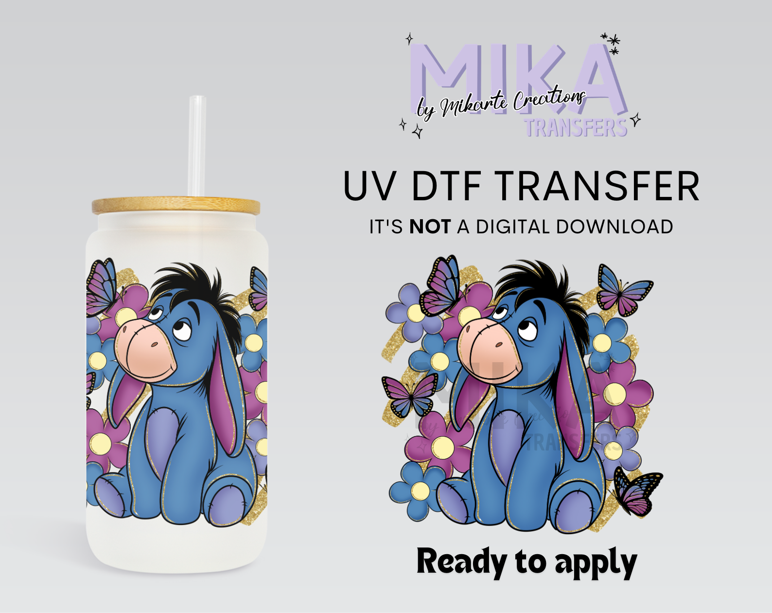 Blue donkey | UV DTF Decal