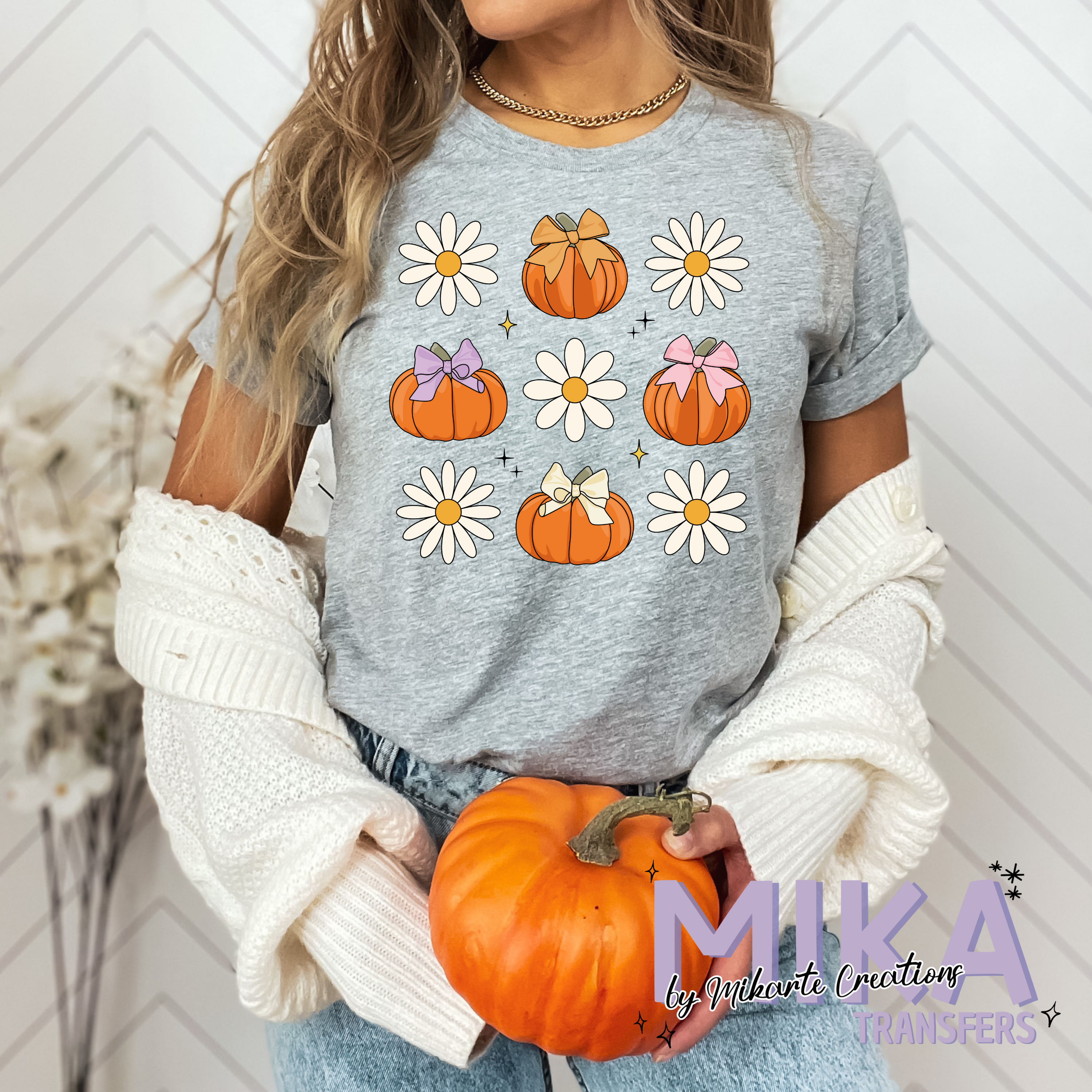 Pumpkins And Flowers | DTF Transfer