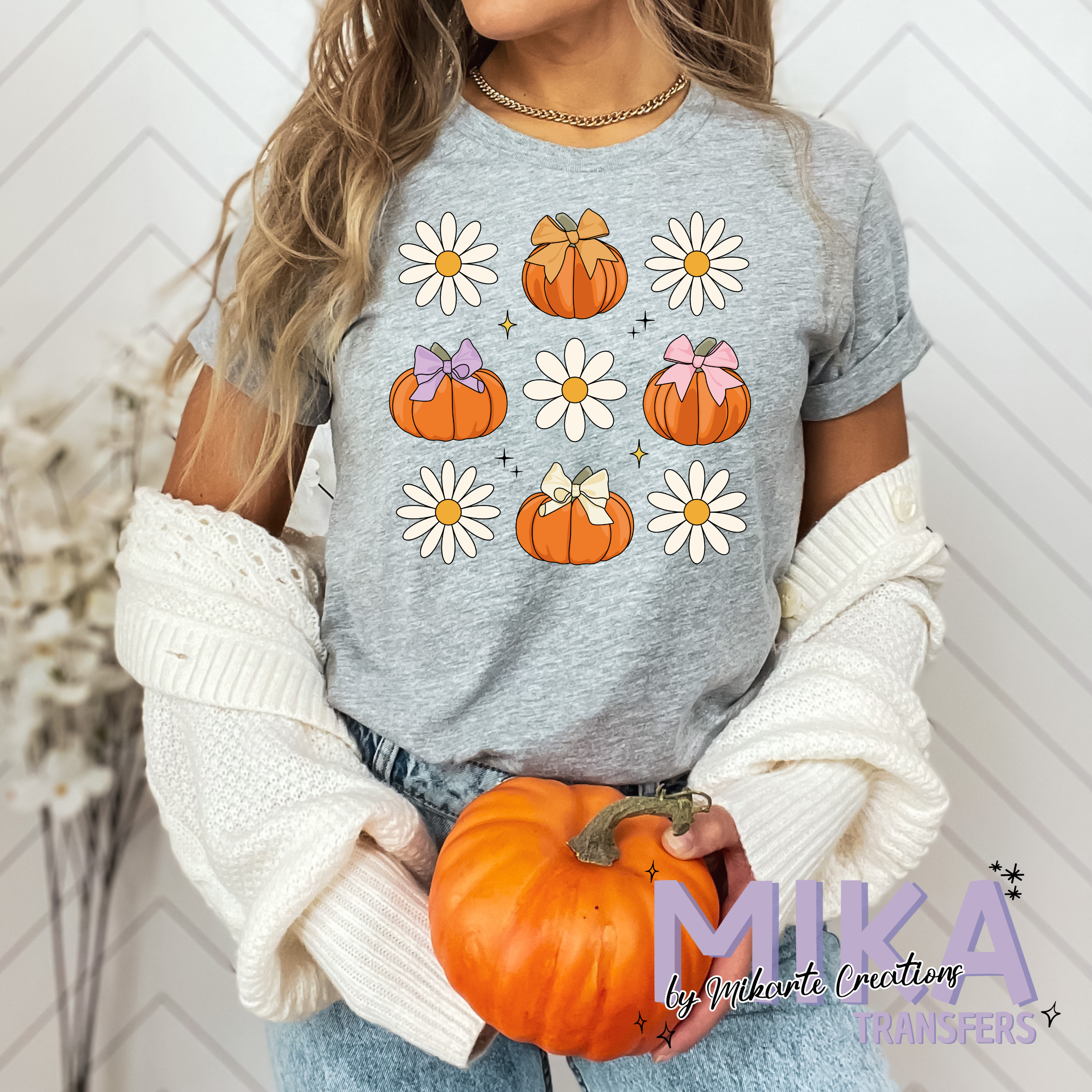 Pumpkins And Flowers | DTF Transfer