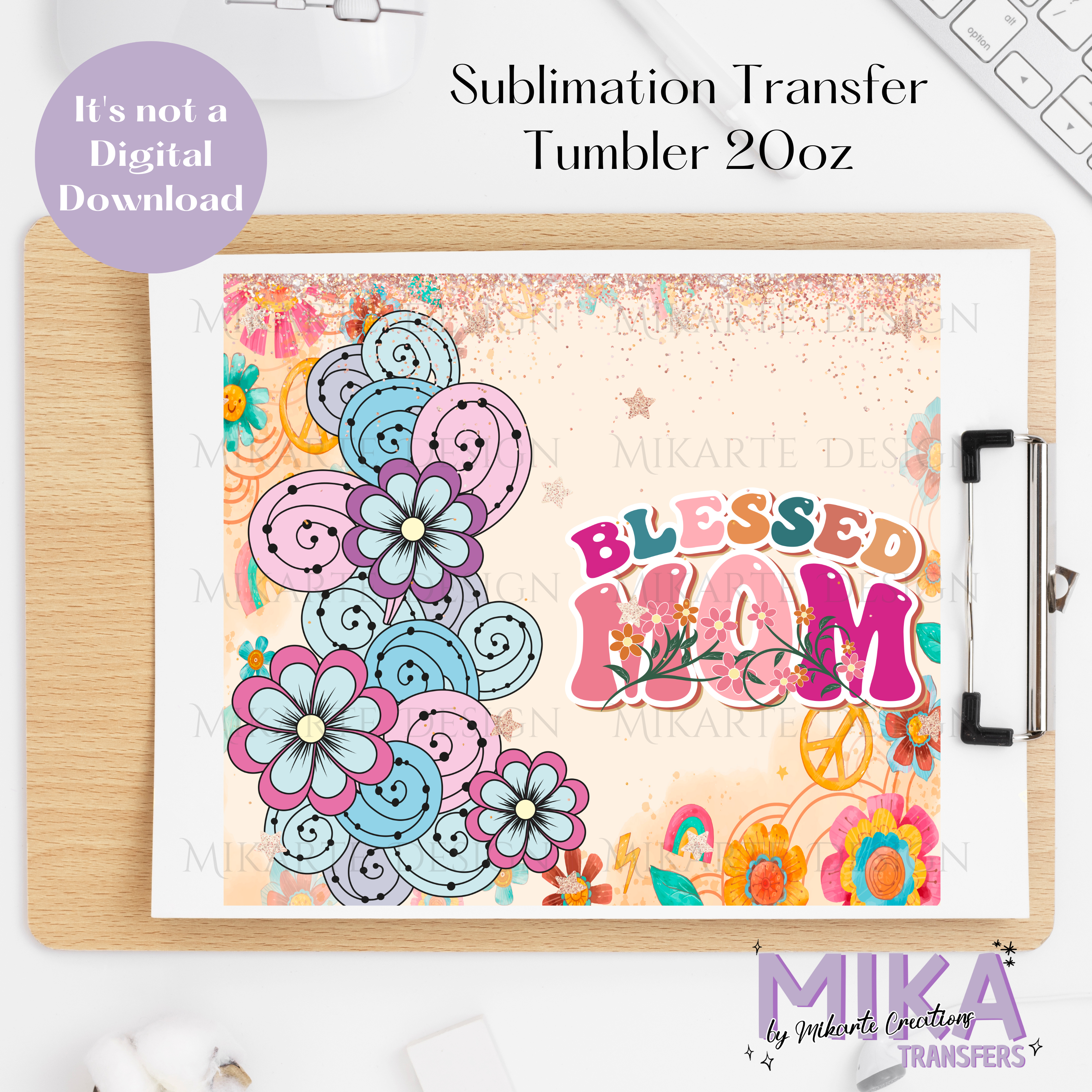 Blessed Mom | Tumbler Sublimation Transfer