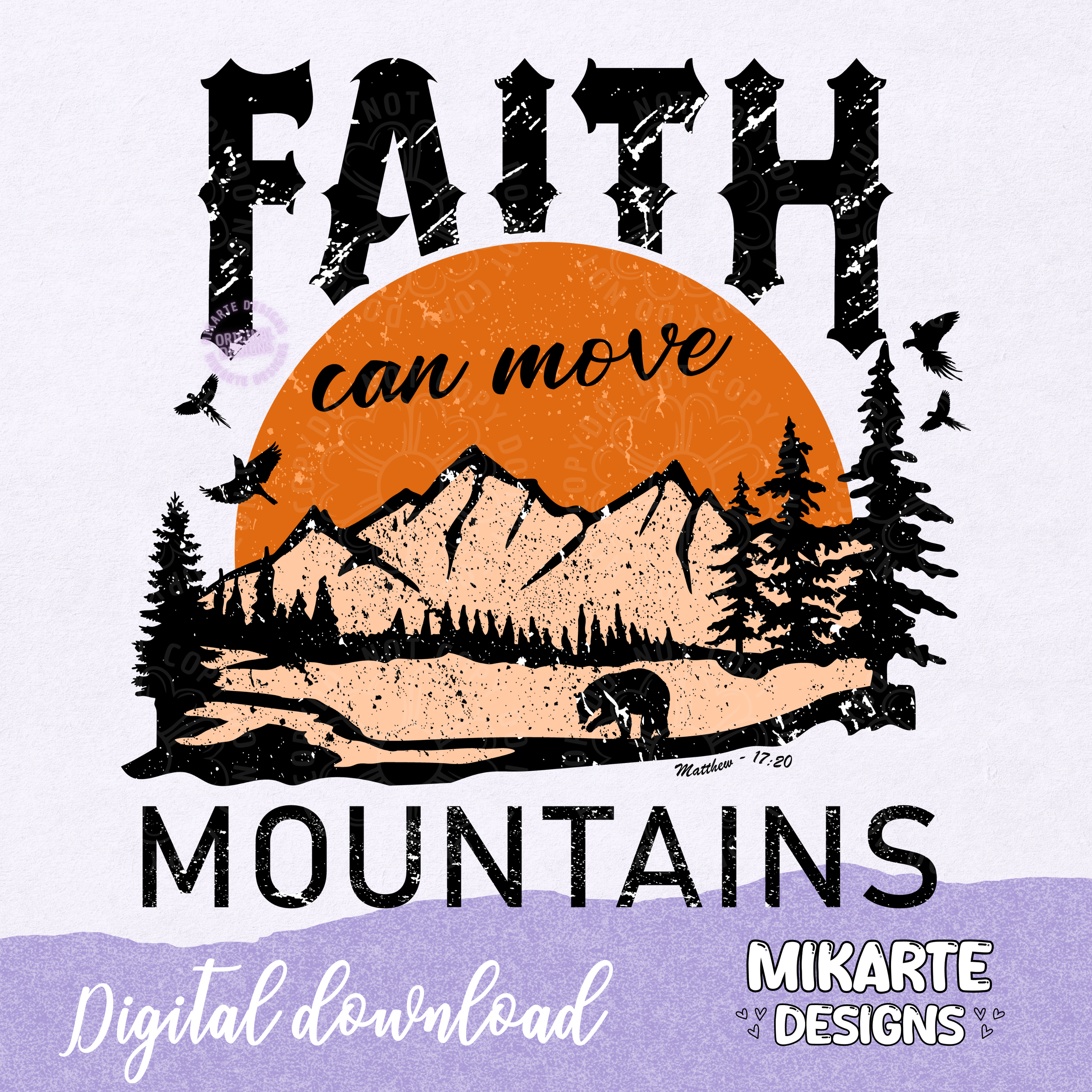 La fe puede mover montañas | Diseño digital PNG