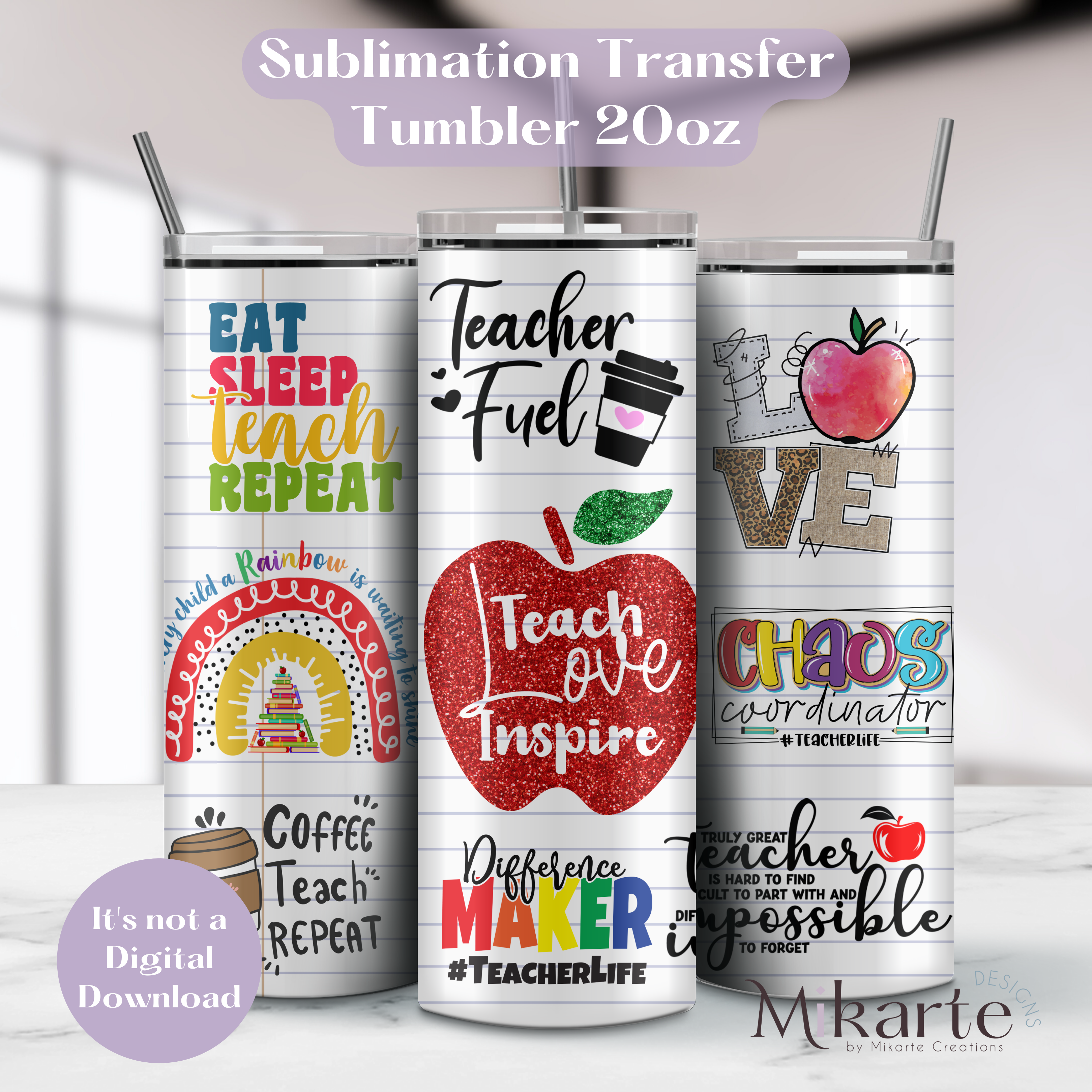 Love Teacher - Tumbler Sublimation Transfer