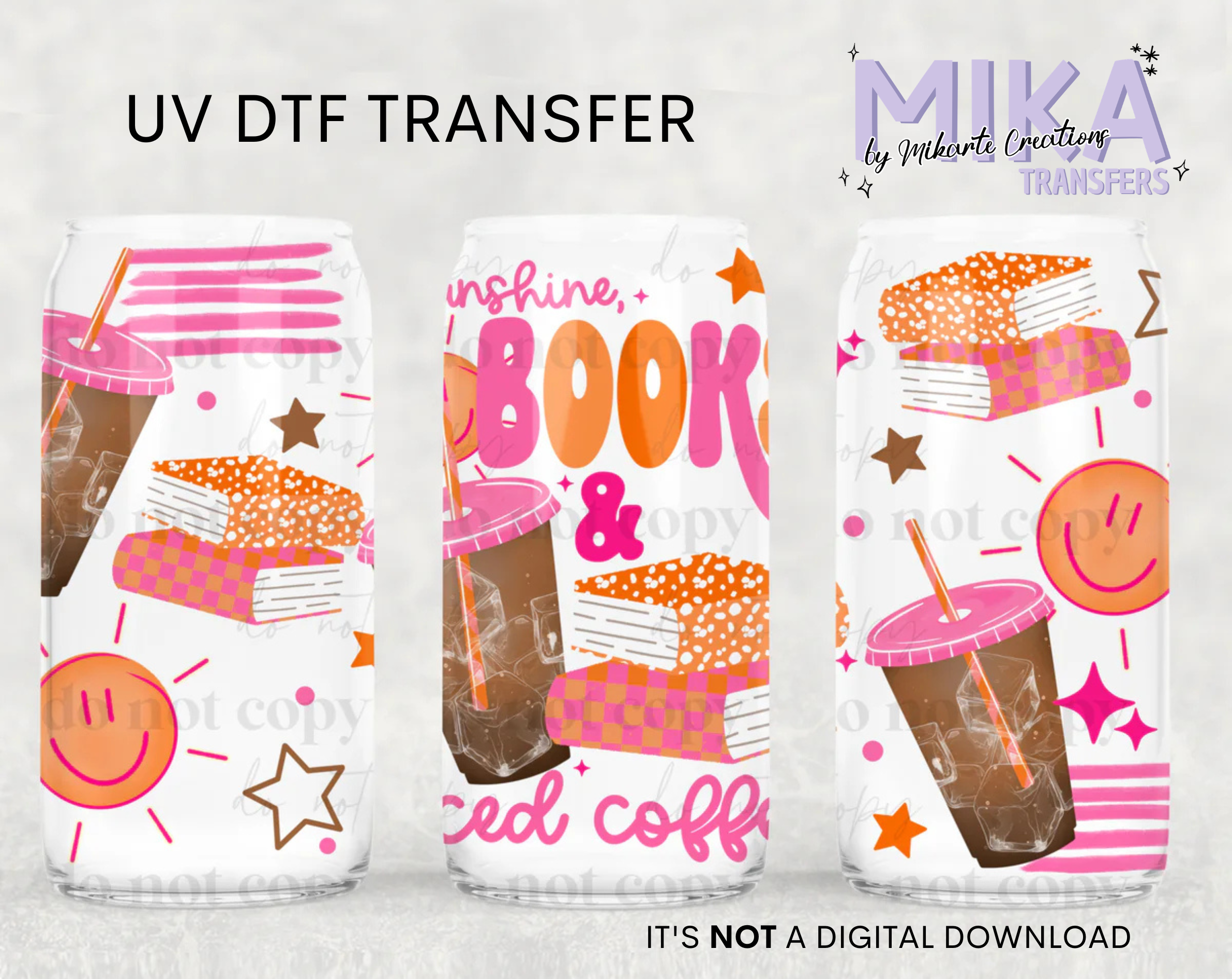 Sunshine Books & Iced Coffee | UV DTF