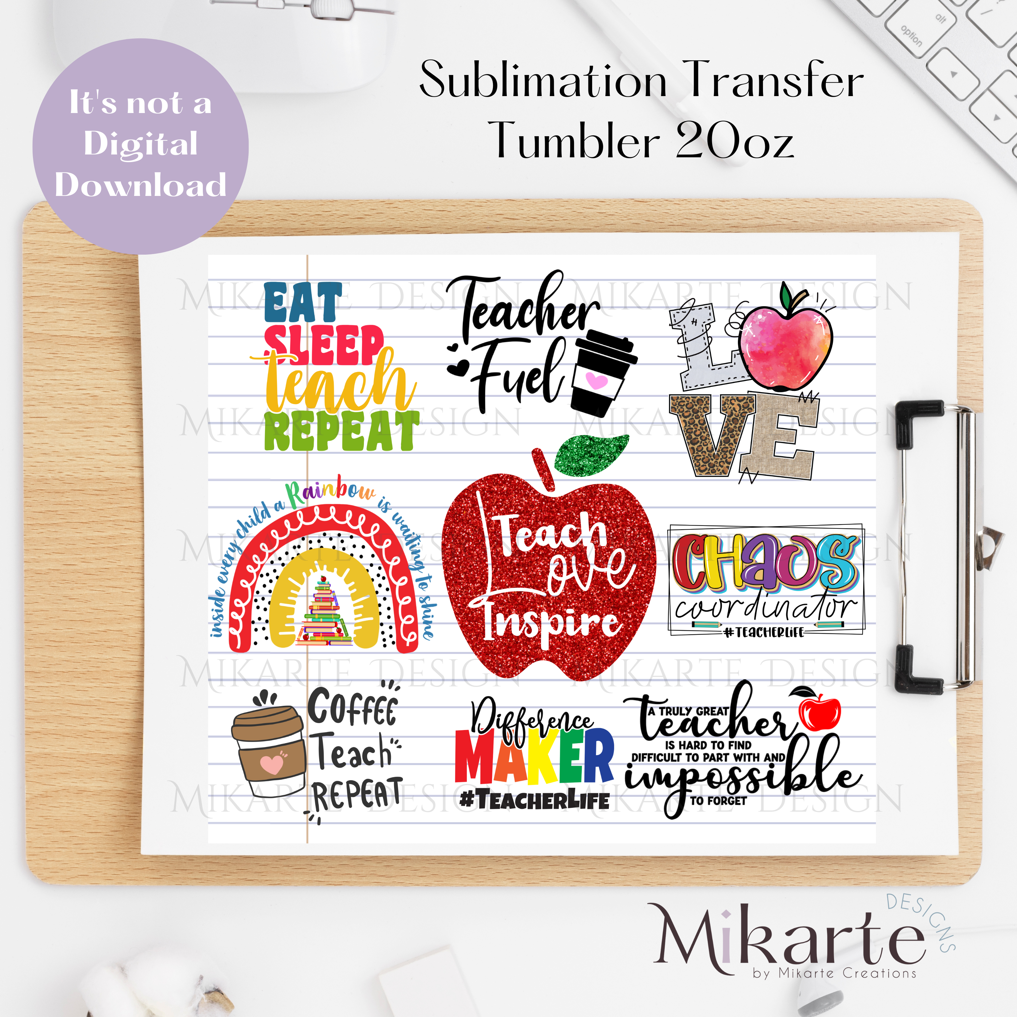 Love Teacher - Tumbler Sublimation Transfer