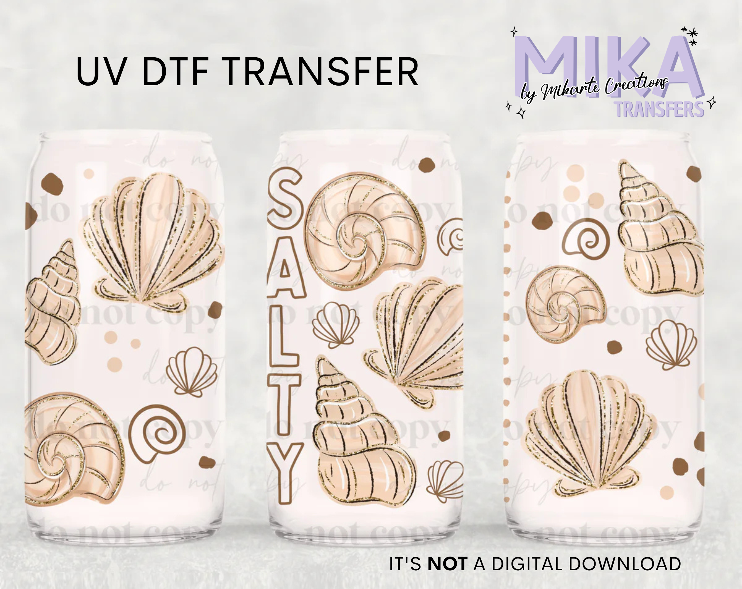 Tan Salty Shells | UV DTF