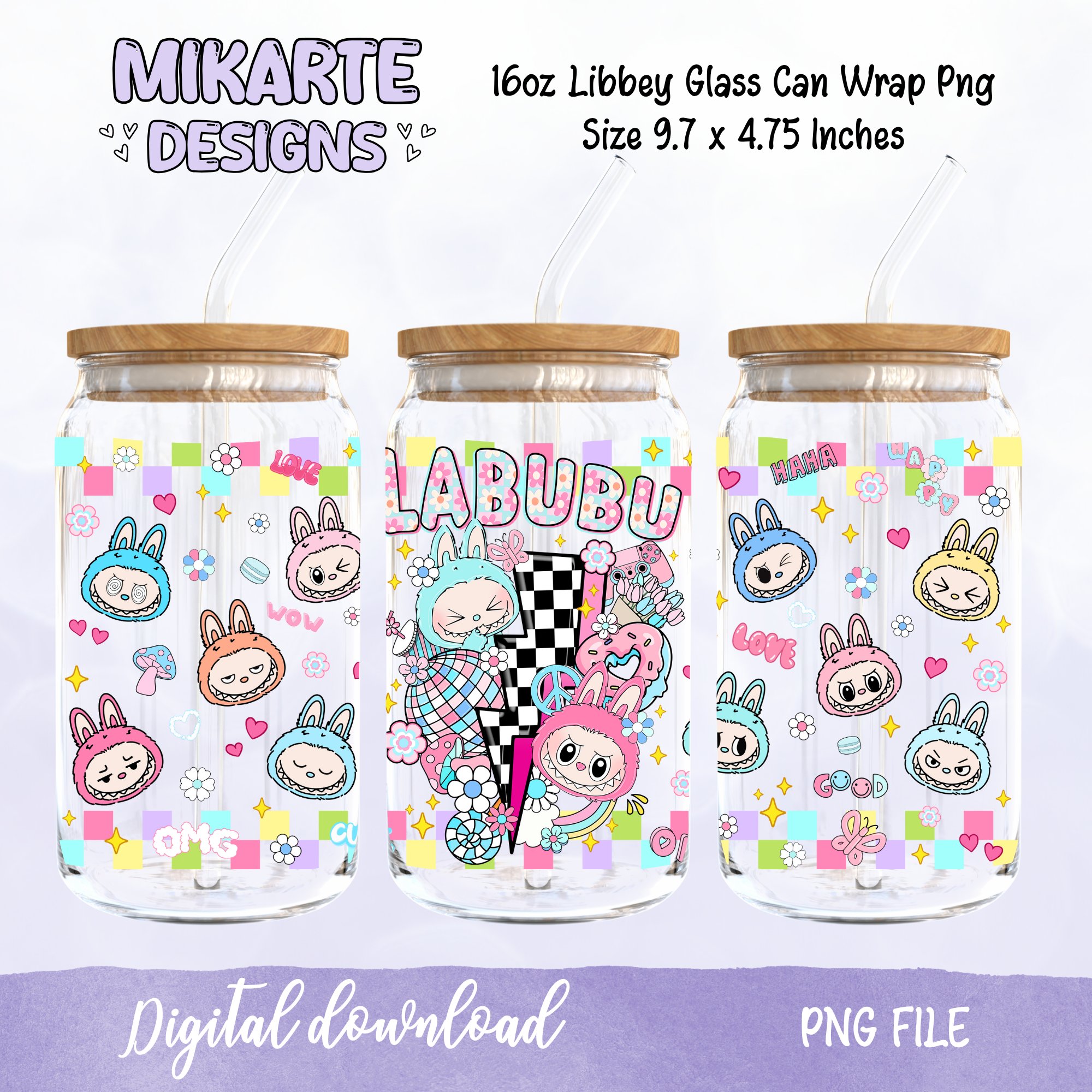 Bubu Doll | 16oz Glass Can PNG Digital Design