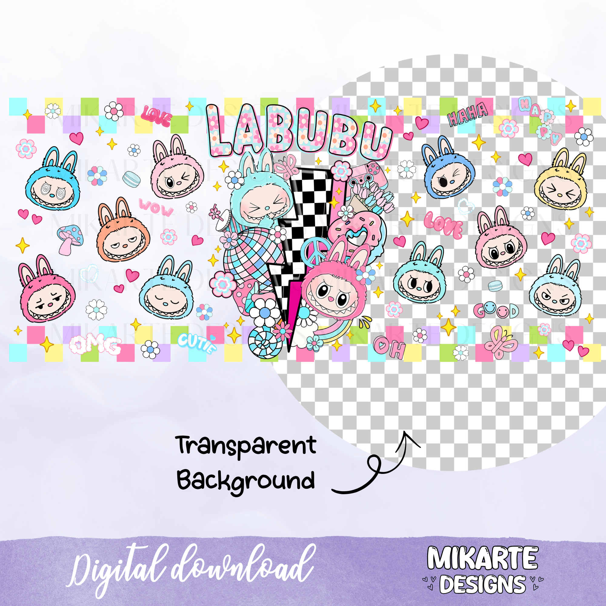 Bubu Doll | 16oz Glass Can PNG Digital Design