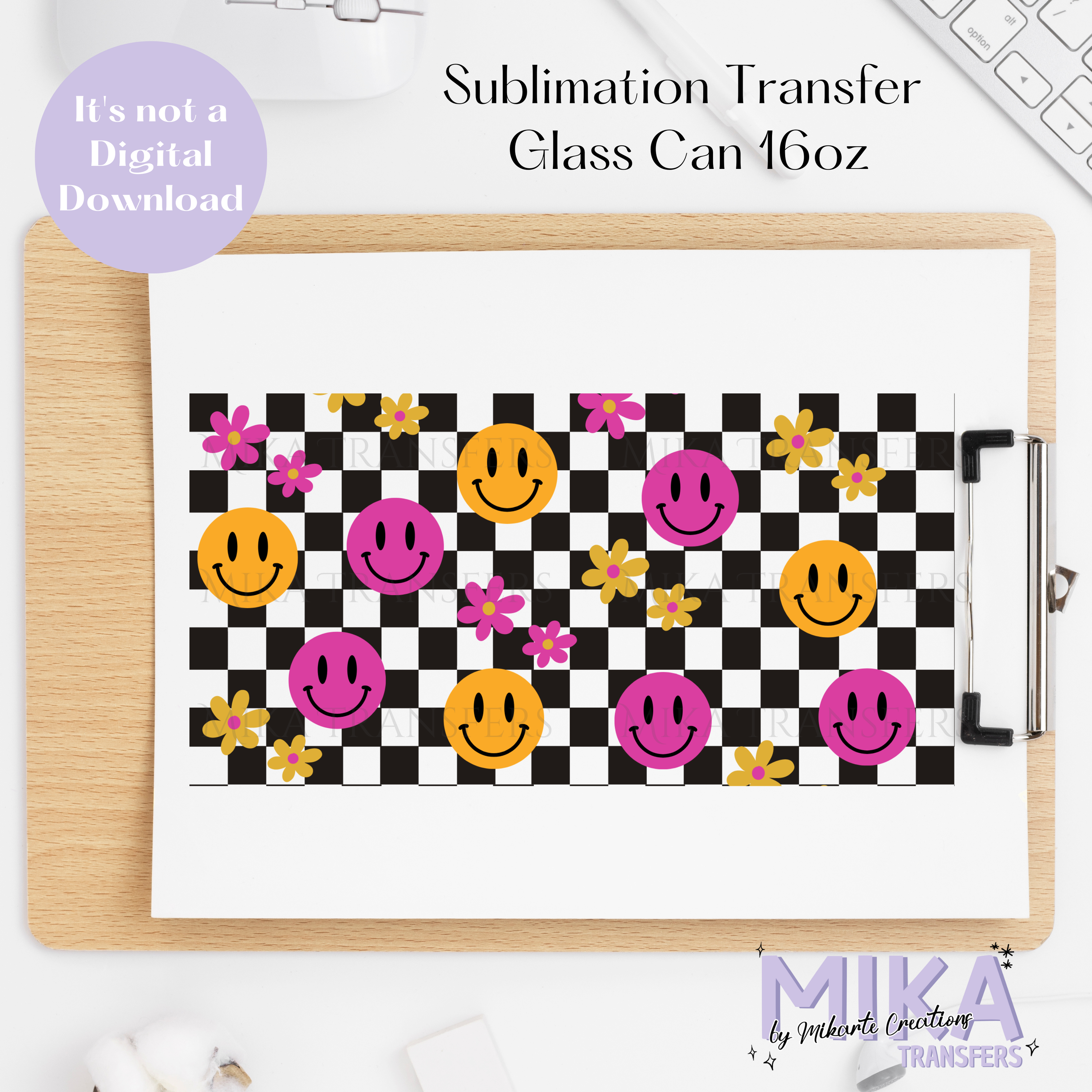 Smily Faces - Glass Can Sublimation Transfer