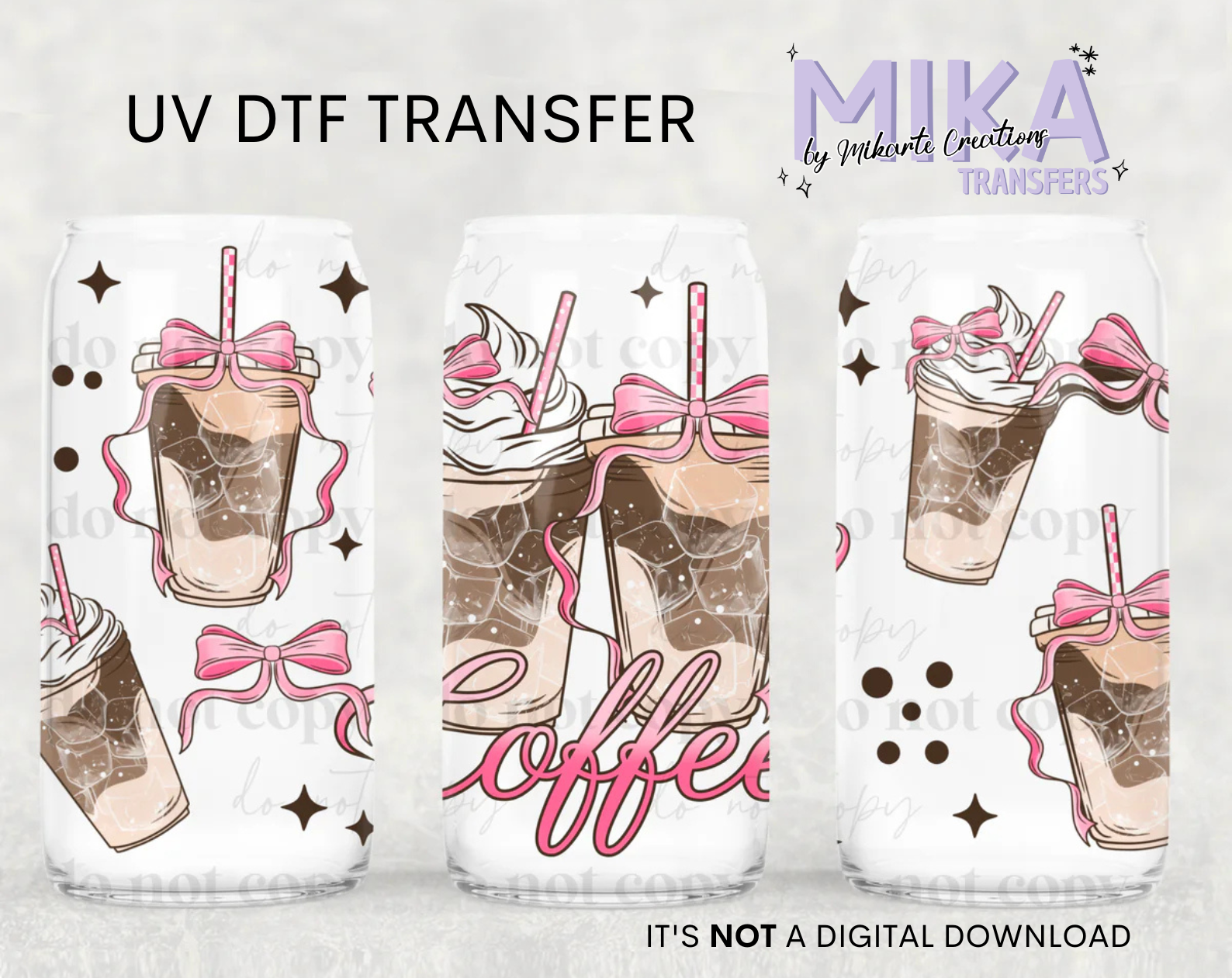 Pink Coffee Bows | UV DTF