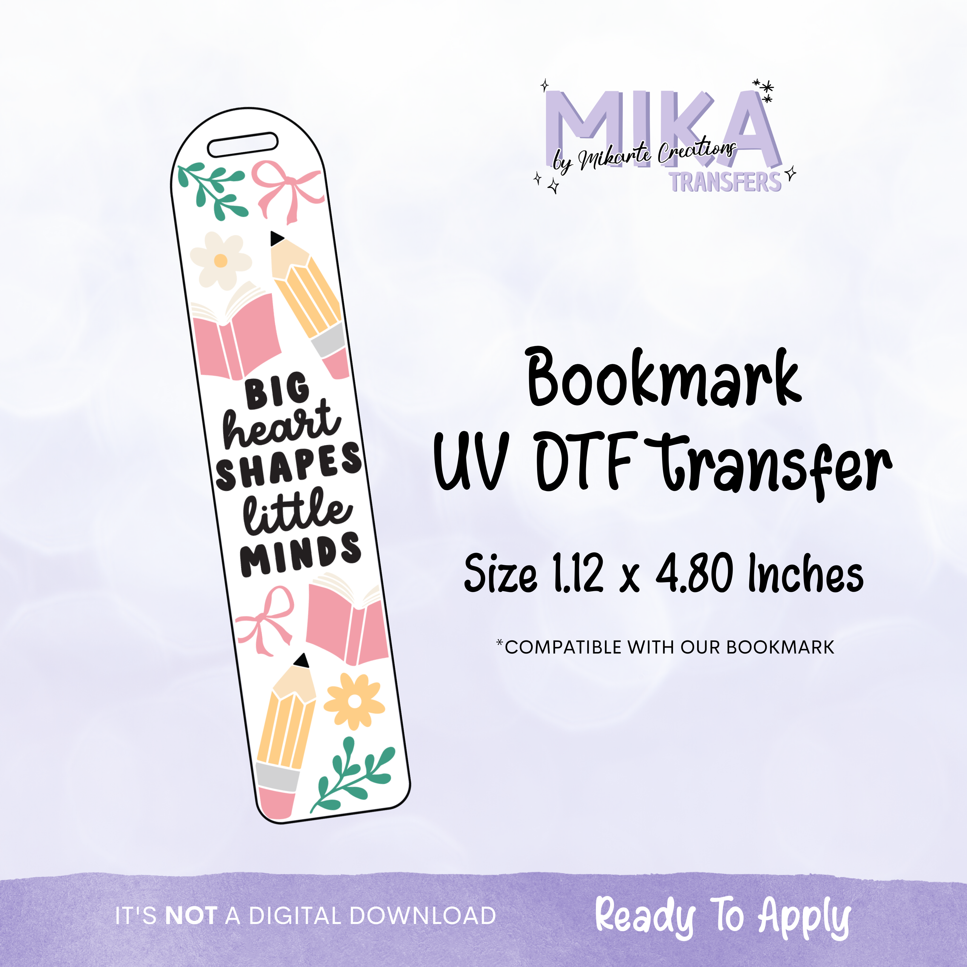 Big heart Teacher | Bookmark UV DTF