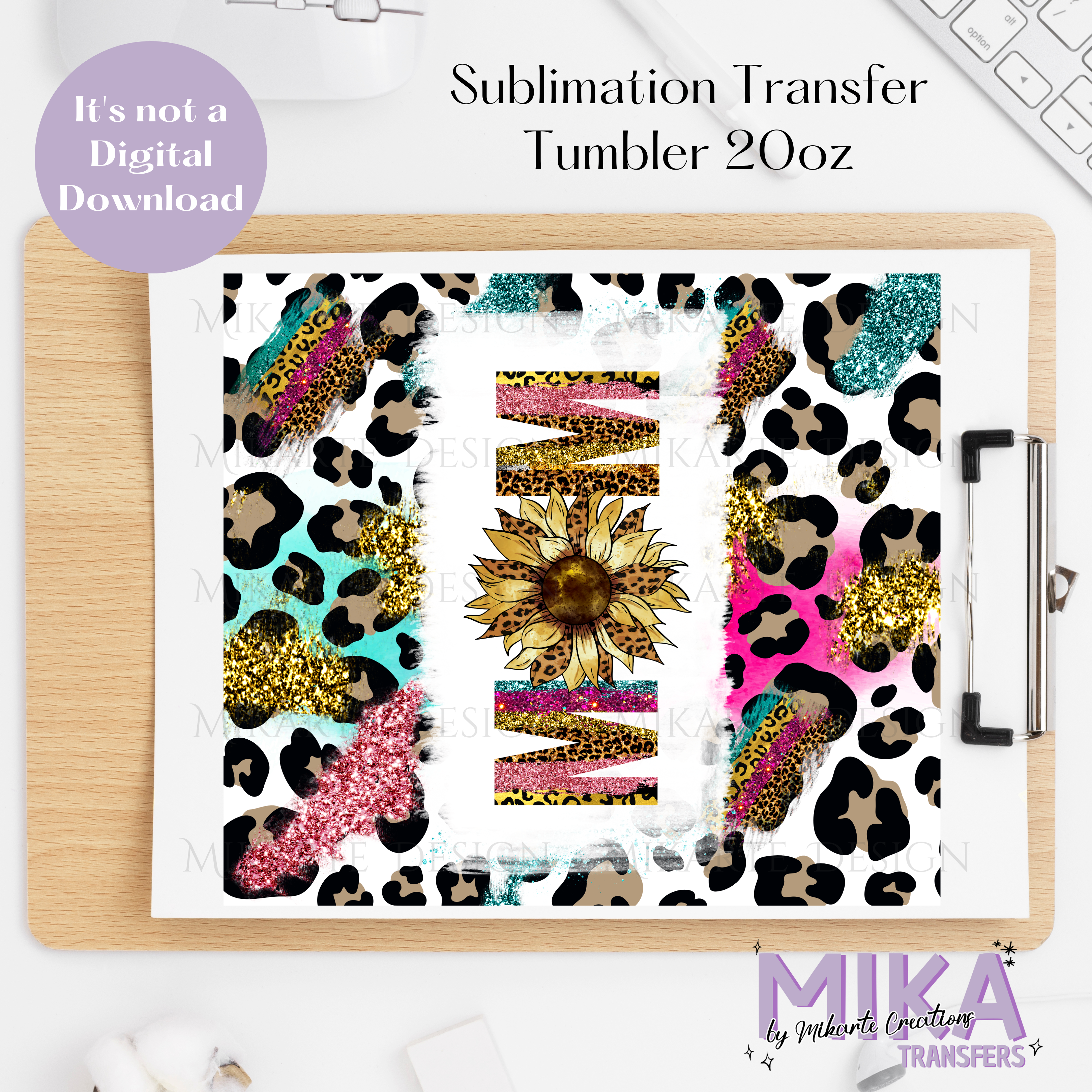 Mama Sunflower Animal Print | Tumbler Sublimation Transfer