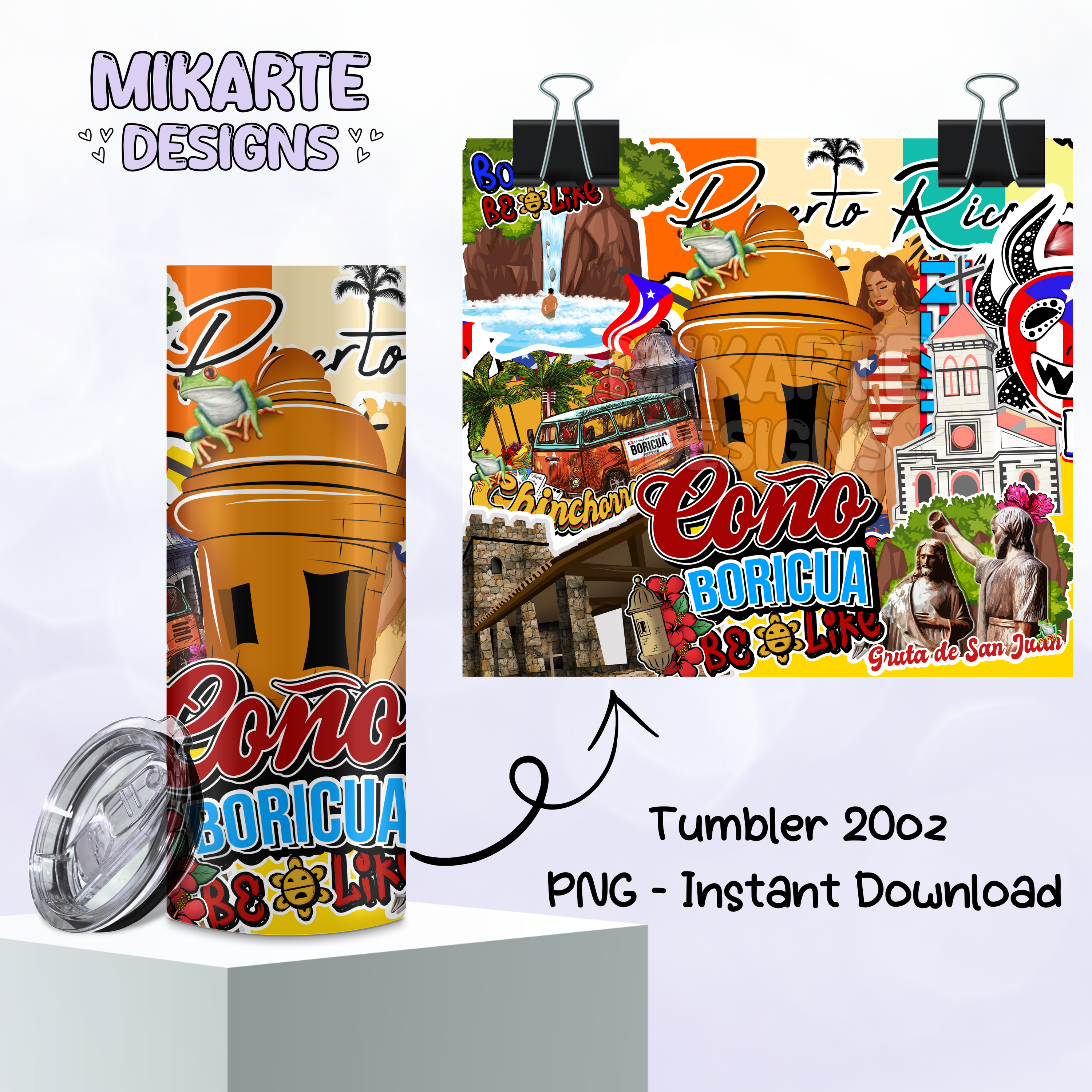 Boricua Be Like | Diseño digital PNG para vaso